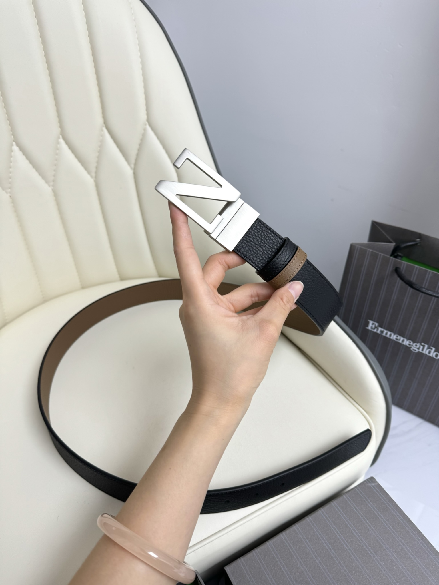 Ermenegildo Zegna Basic Belt Top Grain Leather