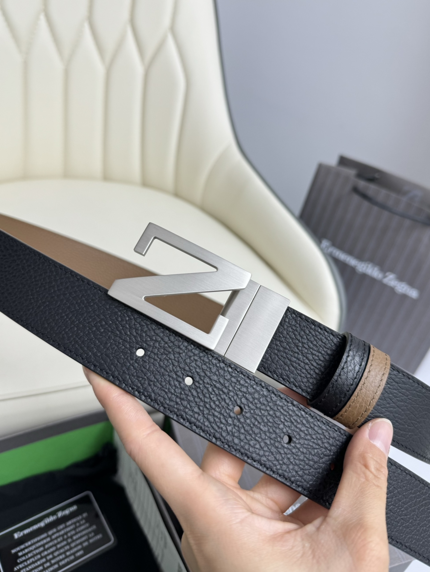 Ermenegildo Zegna Basic Belt Top Grain Leather