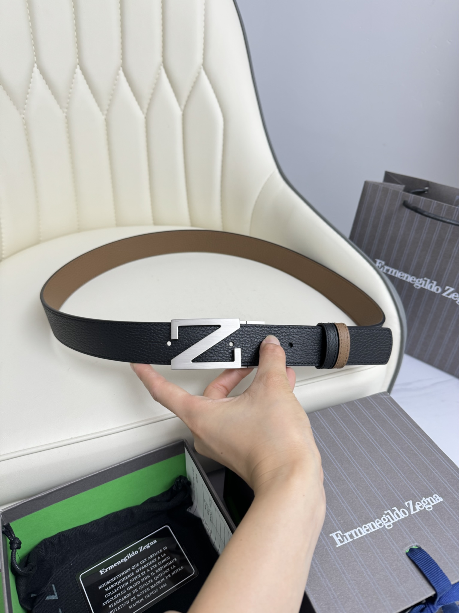 Ermenegildo Zegna Basic Belt Top Grain Leather