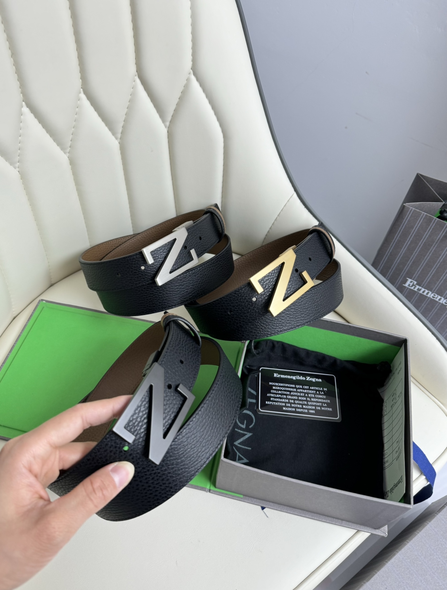 Ermenegildo Zegna Basic Belt Top Grain Leather