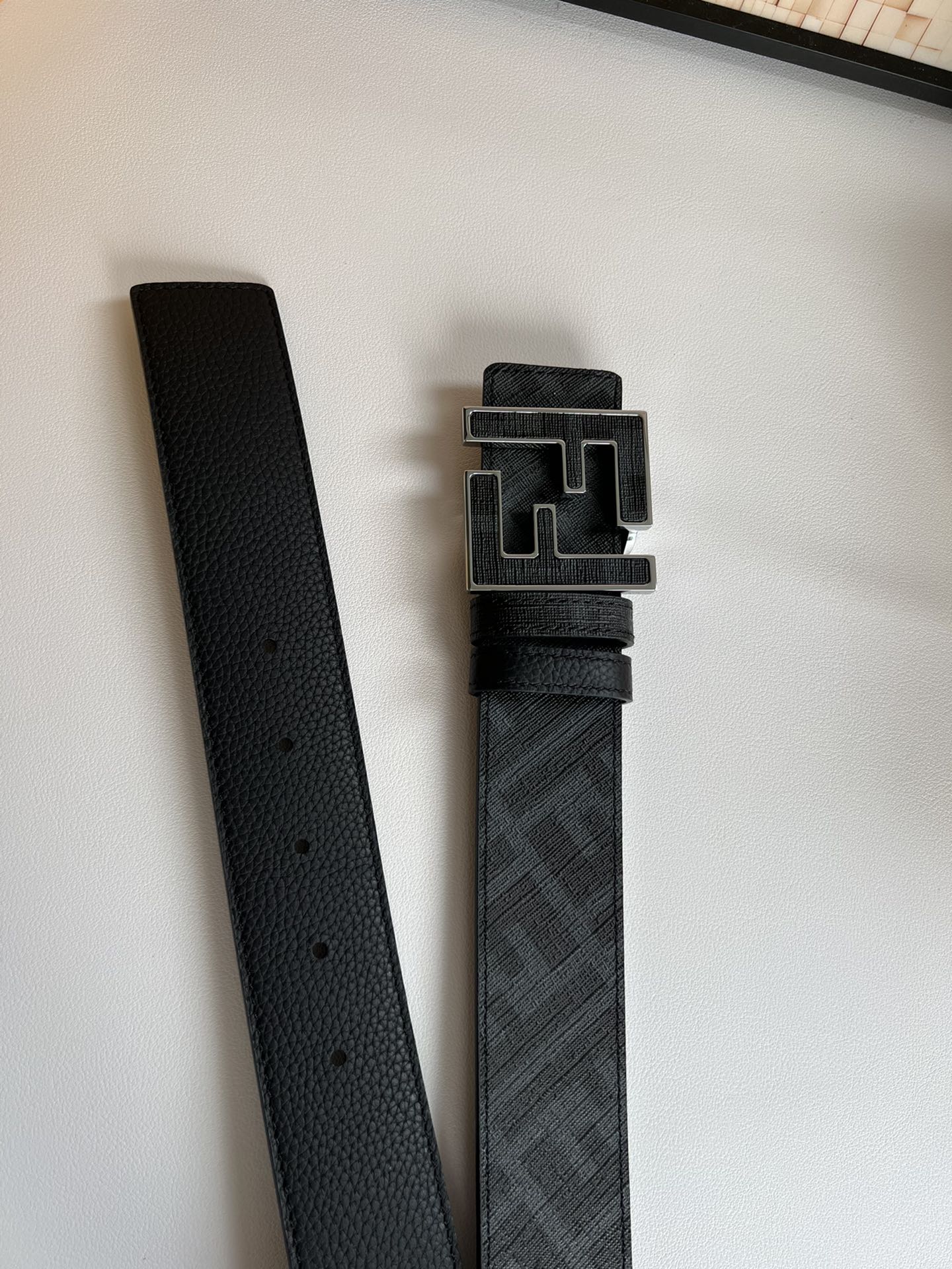 Fendi Leather Belt Cow Leather Blue M