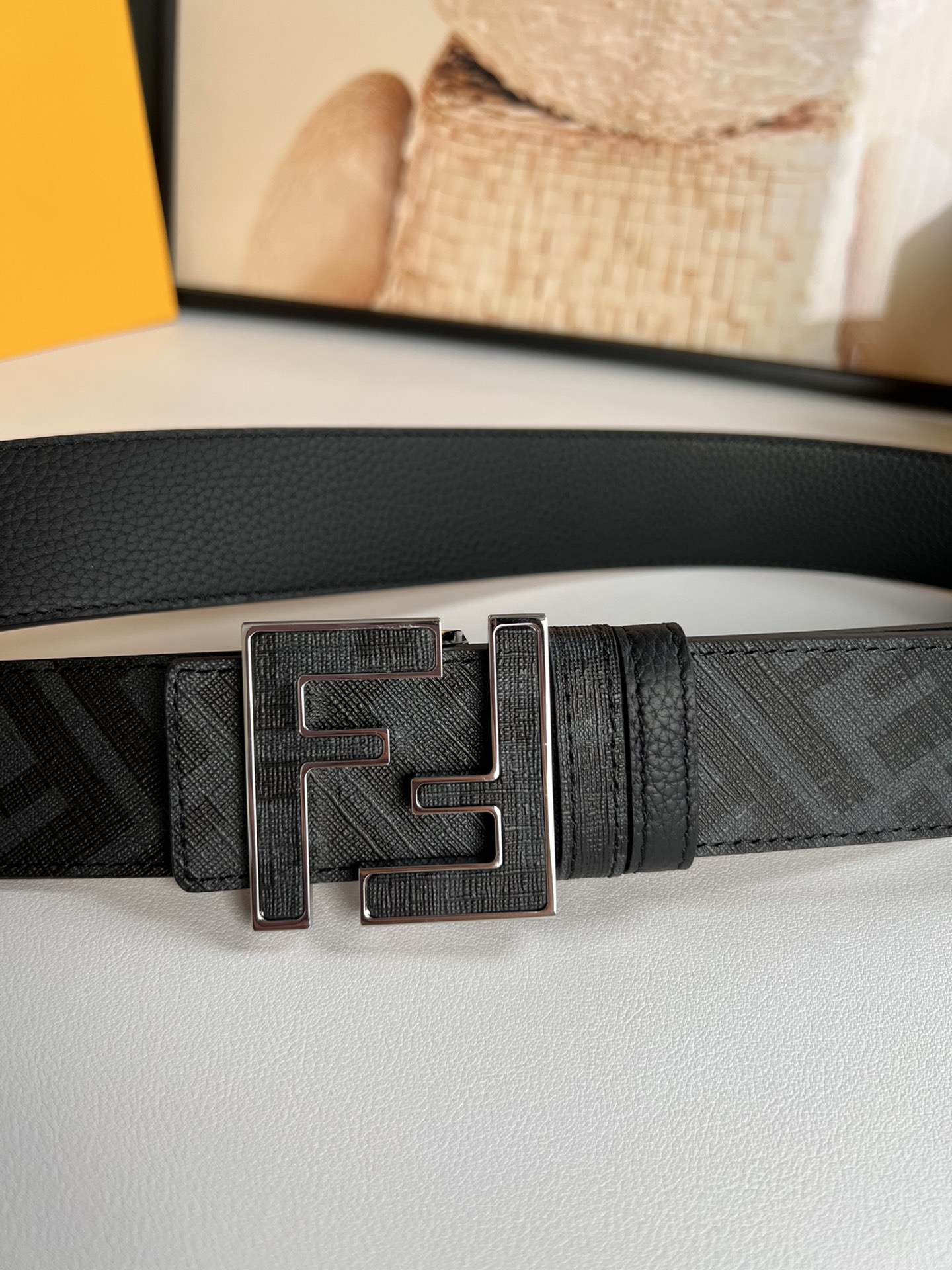 Fendi Leather Belt Cow Leather Blue M