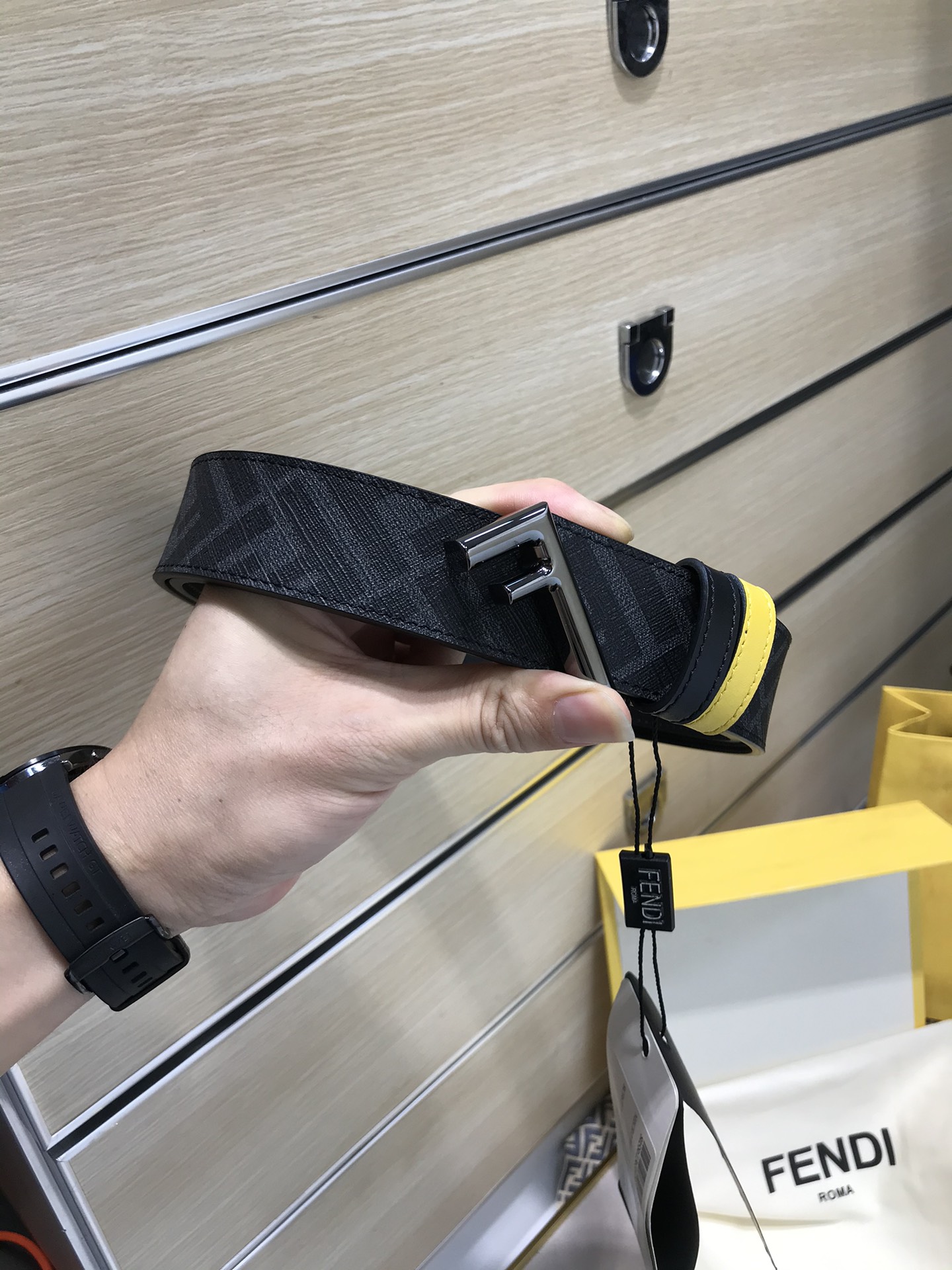 Fendi Male Leather Belt Cow Leather 35mm