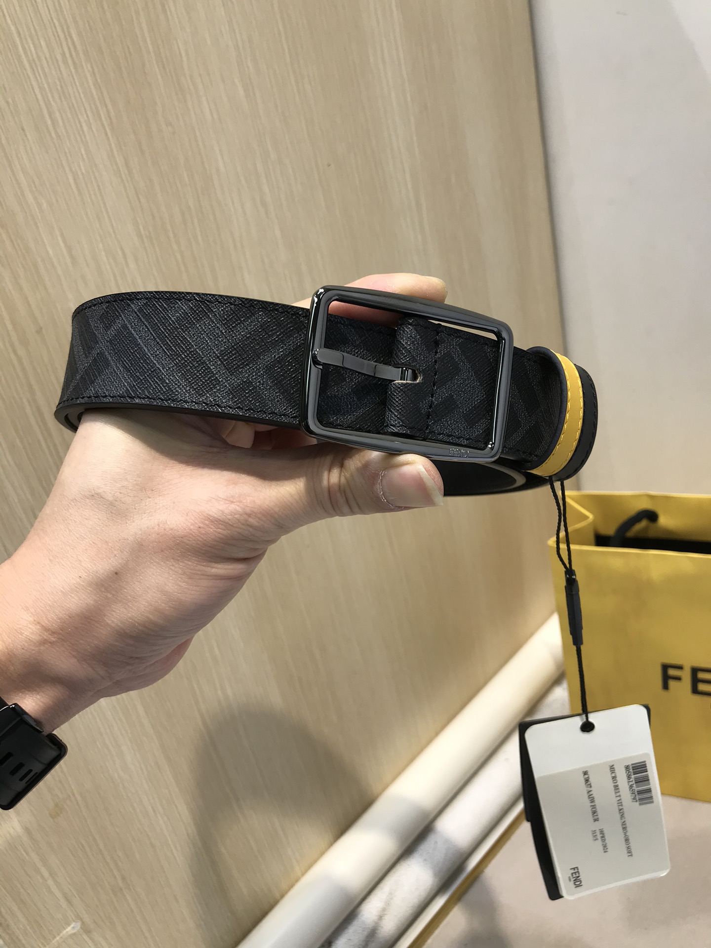 Fendi Male Leather Belt Cow Leather 35mm