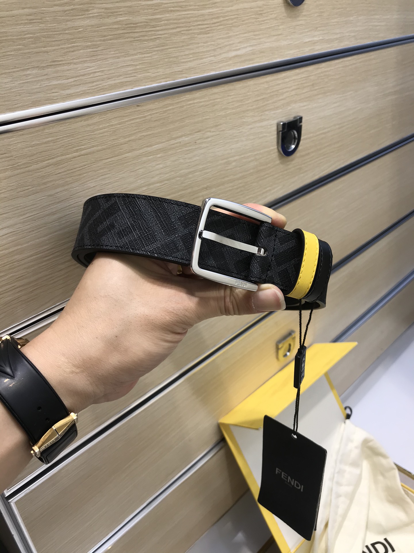 Fendi Male Leather Belt Cow Leather 35mm