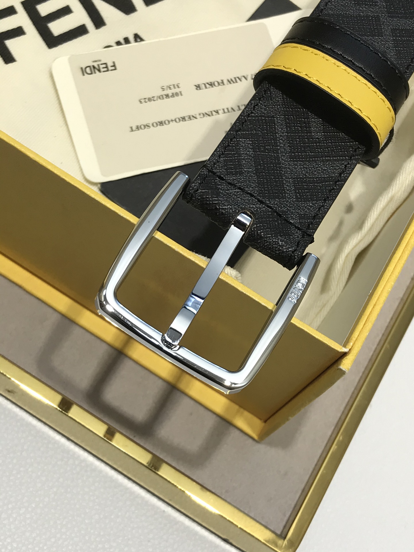 Fendi Male Leather Belt Cow Leather 35mm