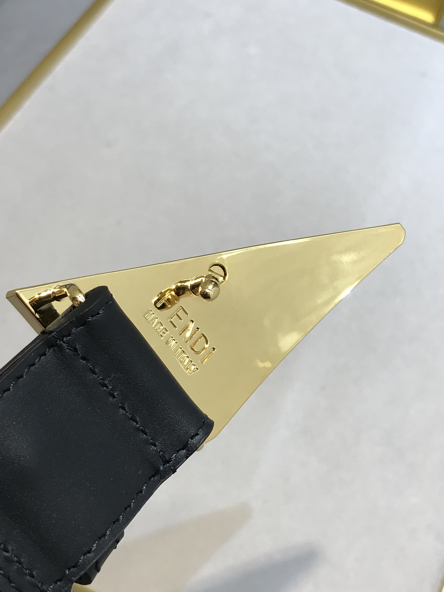 Fendi Leather Belt Cow Leather Black 35mm