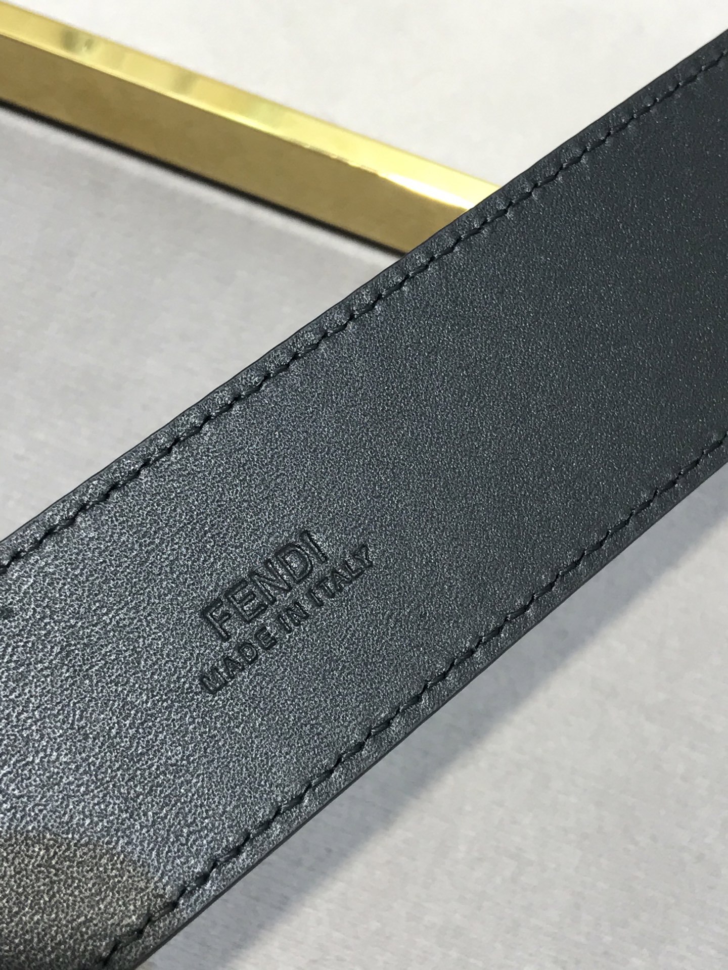 Fendi Leather Belt Cow Leather Black 35mm