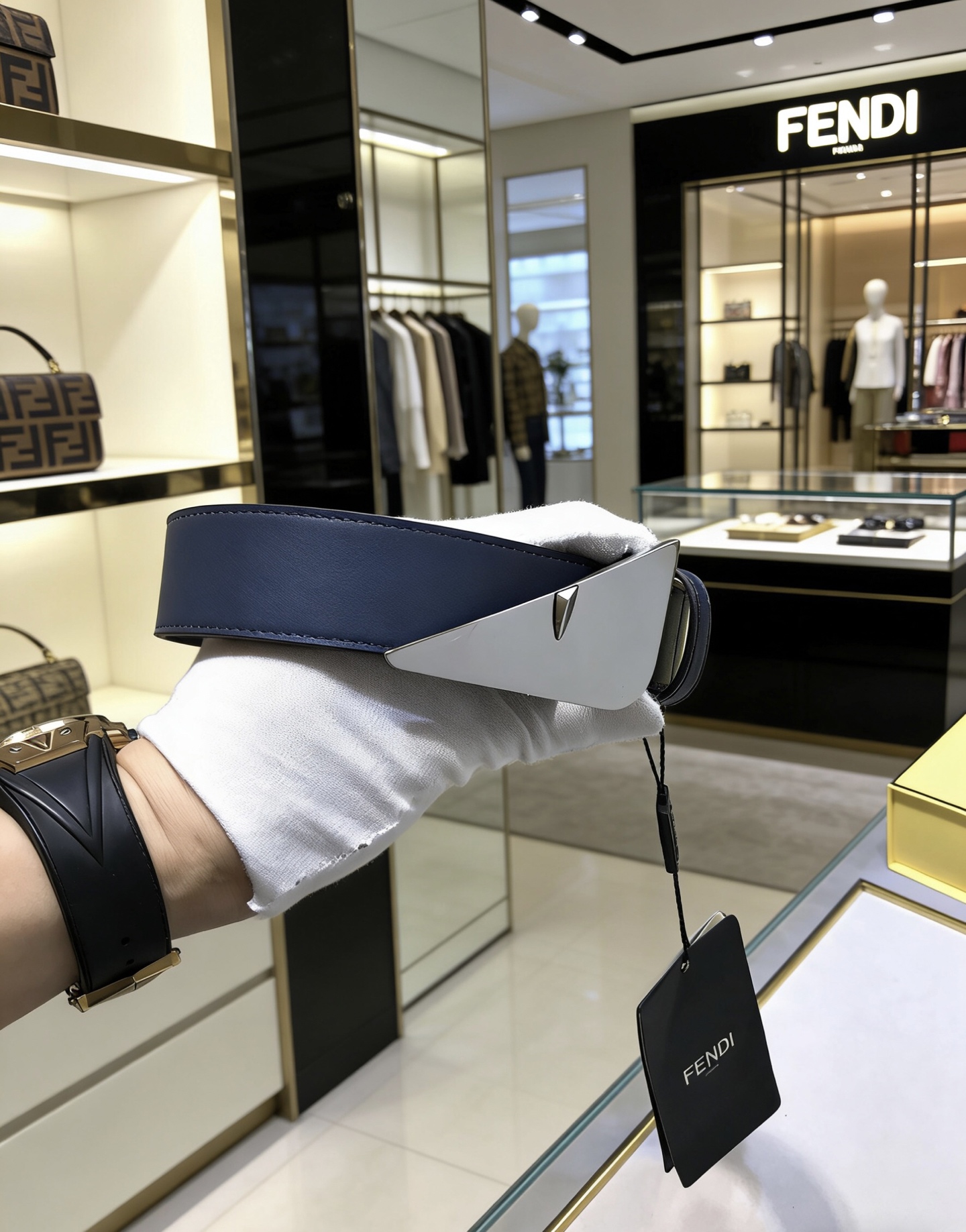 Fendi Leather Belt Cow Leather 35mm