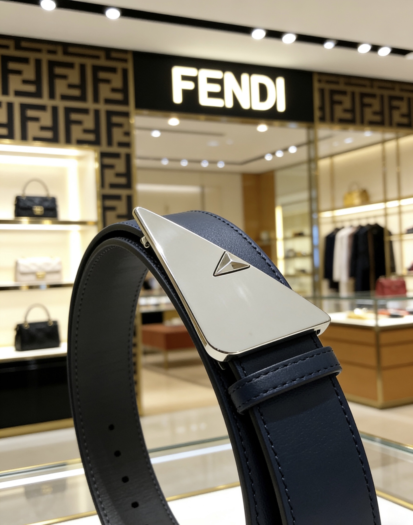 Fendi Leather Belt Cow Leather 35mm