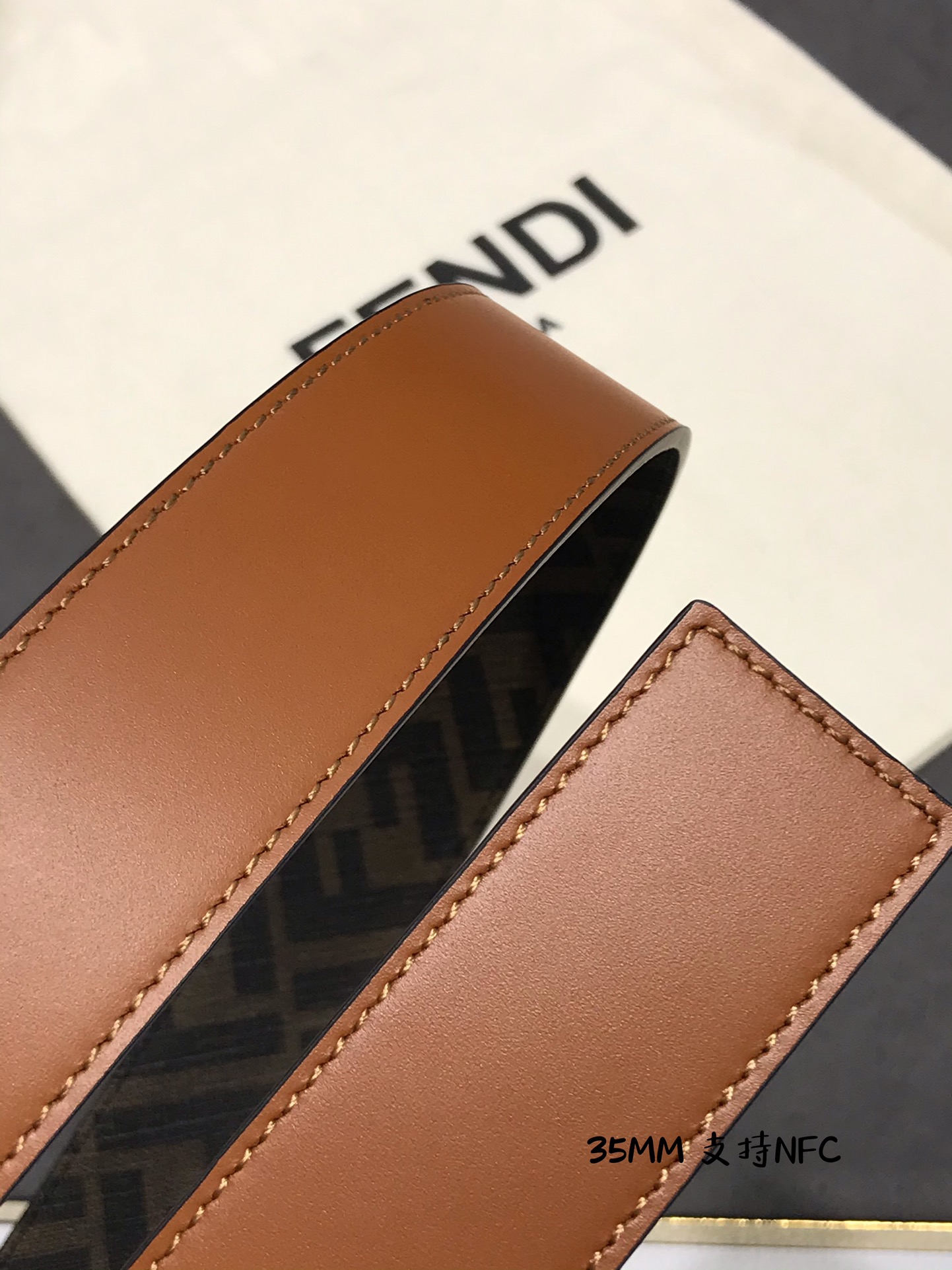 Fendi Leather Belt Cow Leather Black M