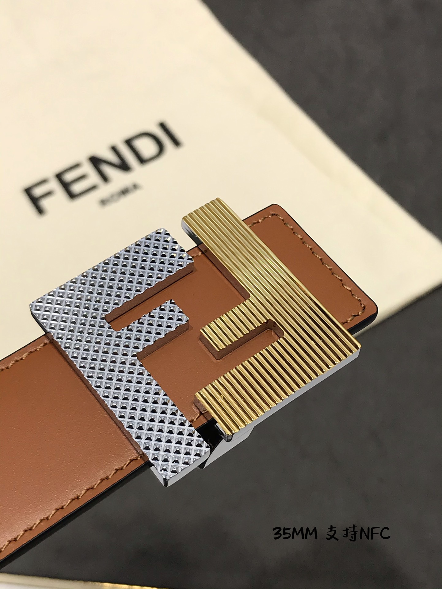 Fendi Leather Belt Cow Leather Black M
