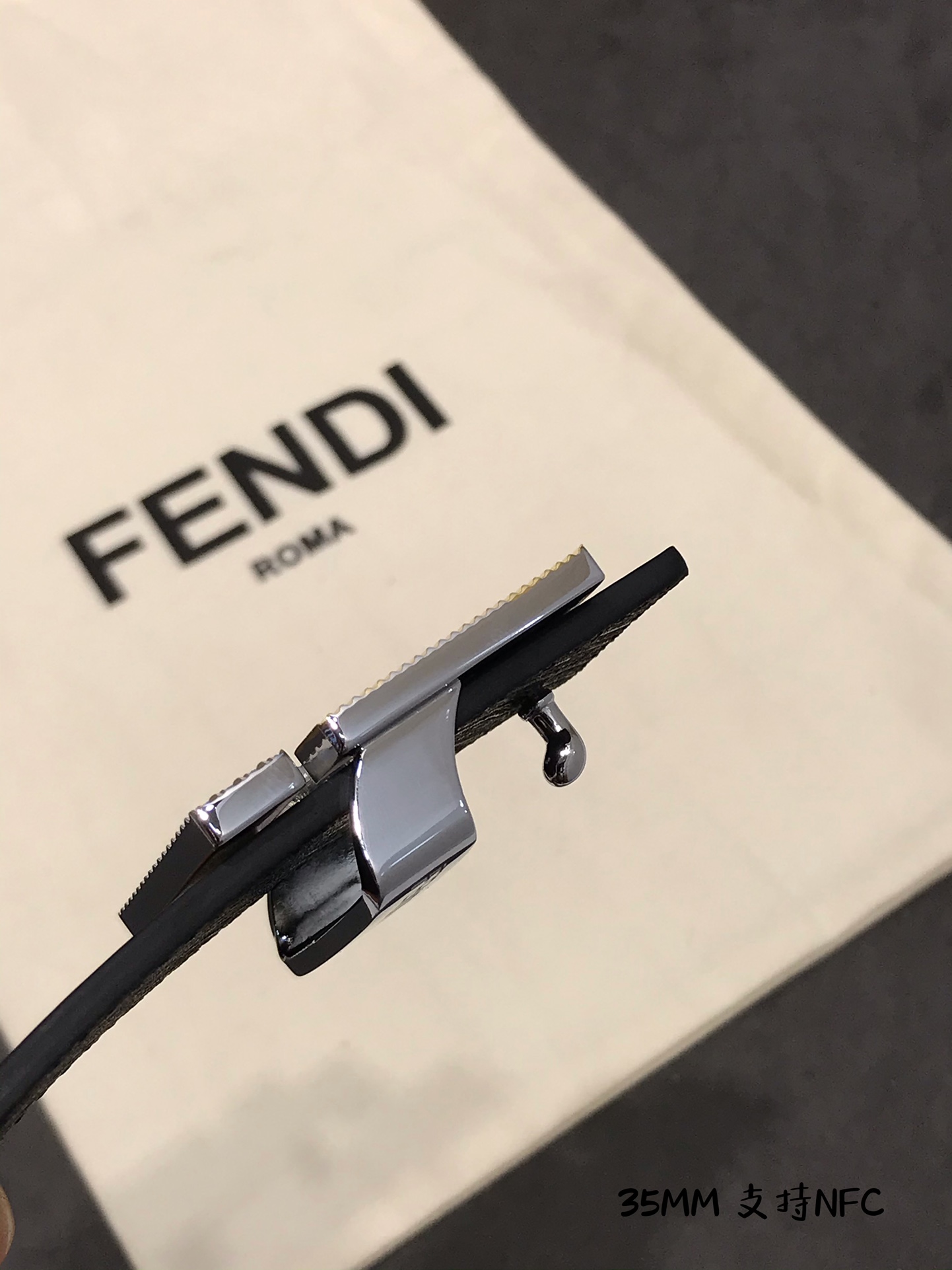 Fendi Leather Belt Cow Leather Black M