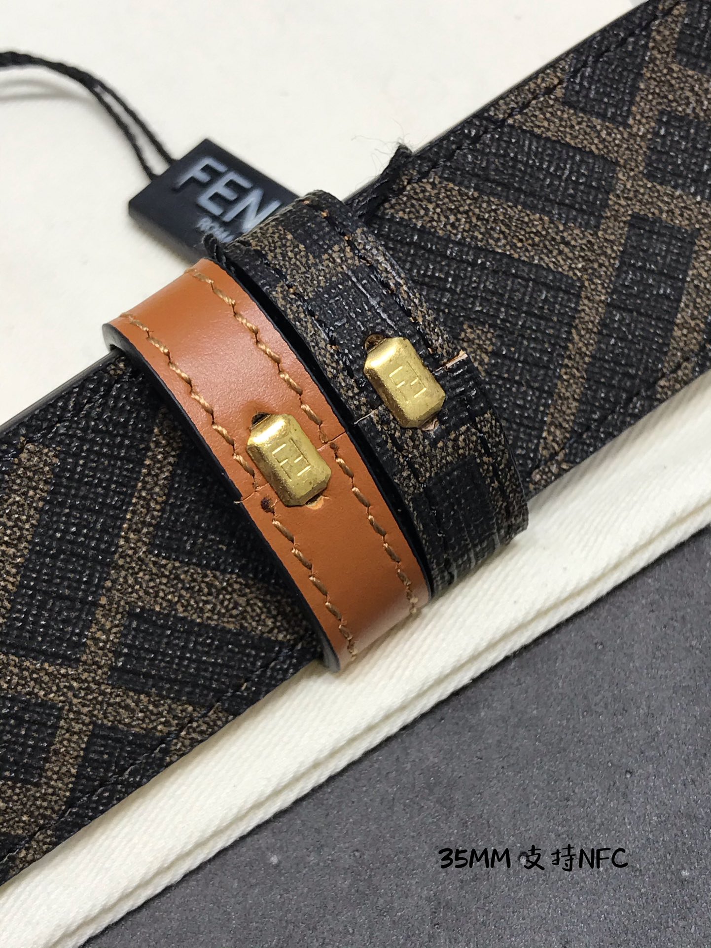Fendi Leather Belt Cow Leather Black M