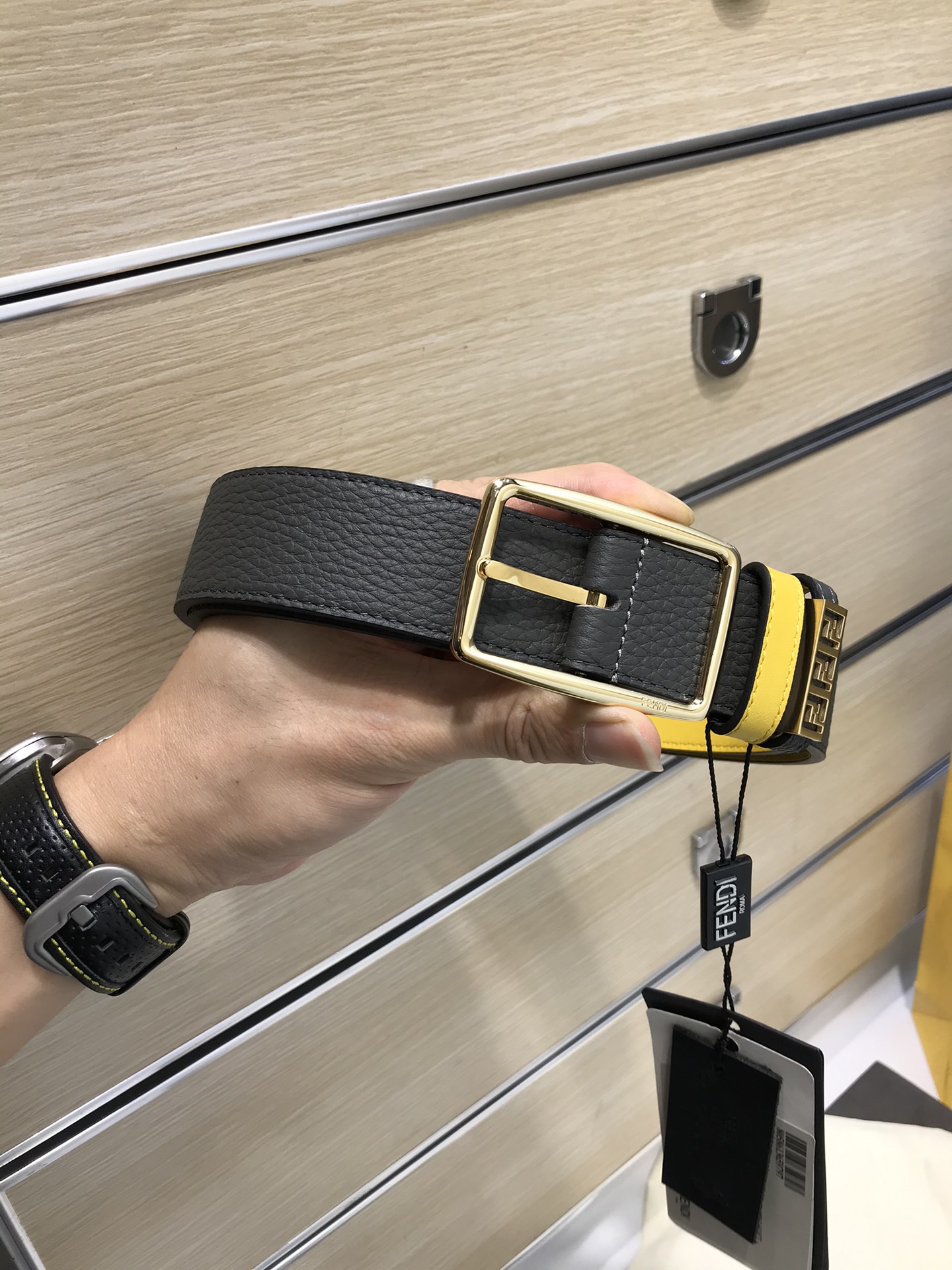 Fendi Leather Belt Cow Leather 35mm