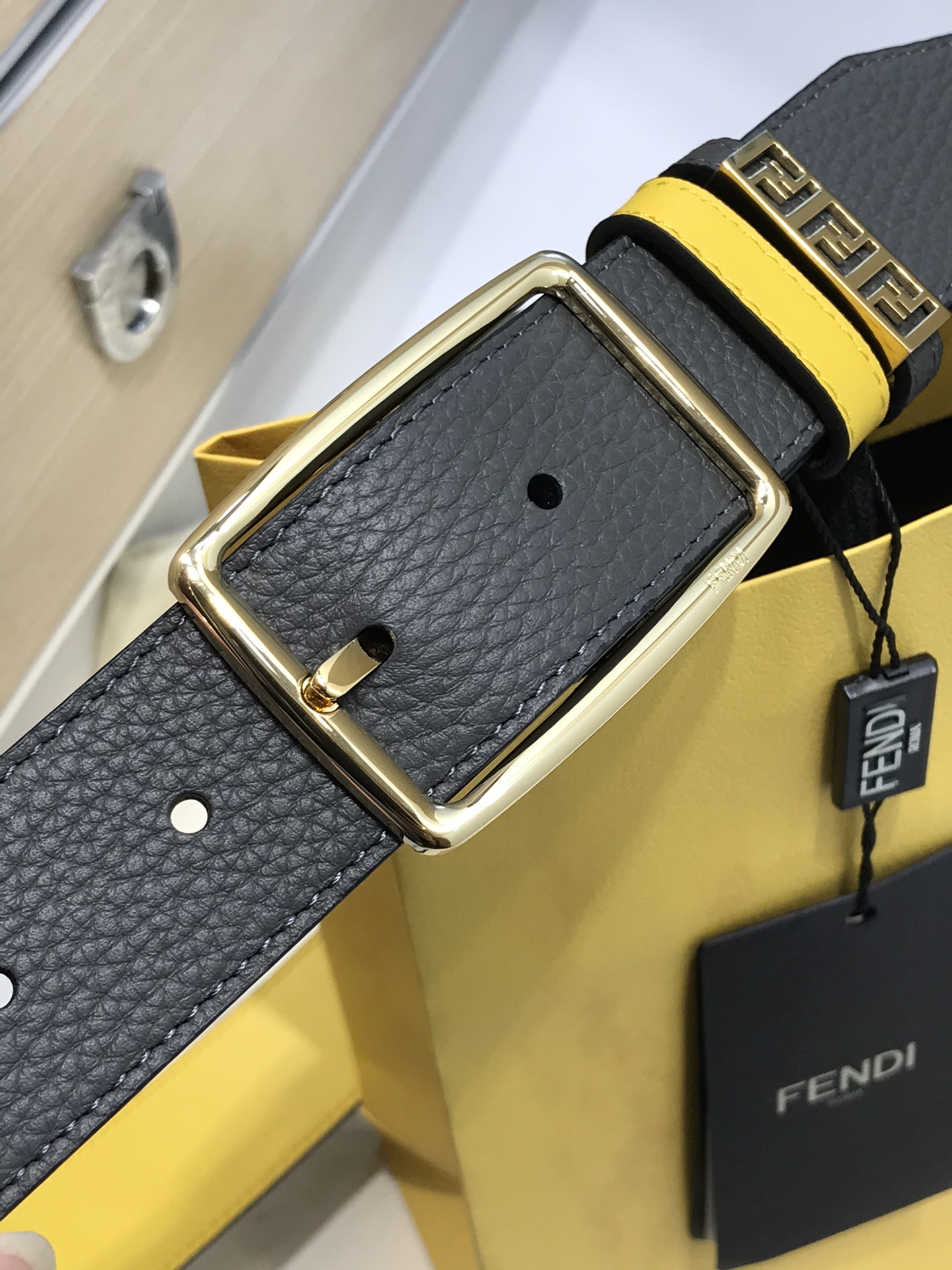 Fendi Leather Belt Cow Leather 35mm