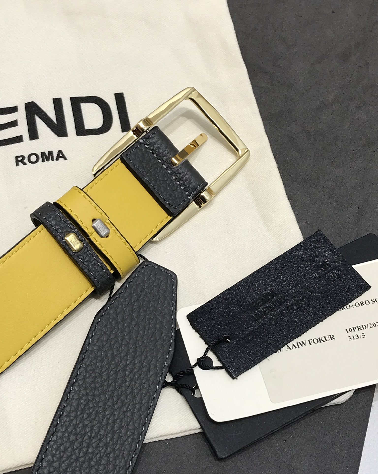 Fendi Leather Belt Cow Leather 35mm