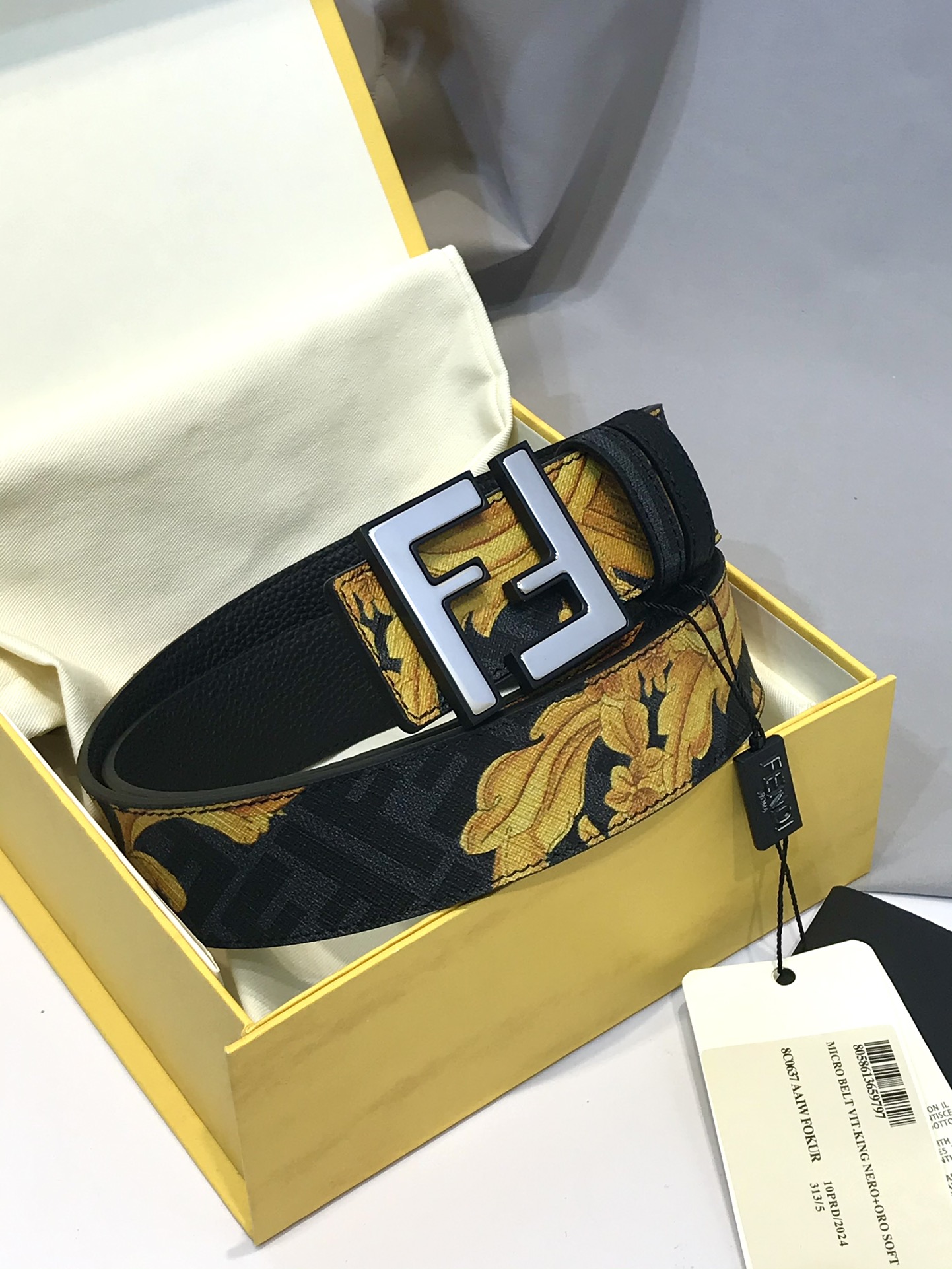 Fendi Leather Belt Cow Leather M