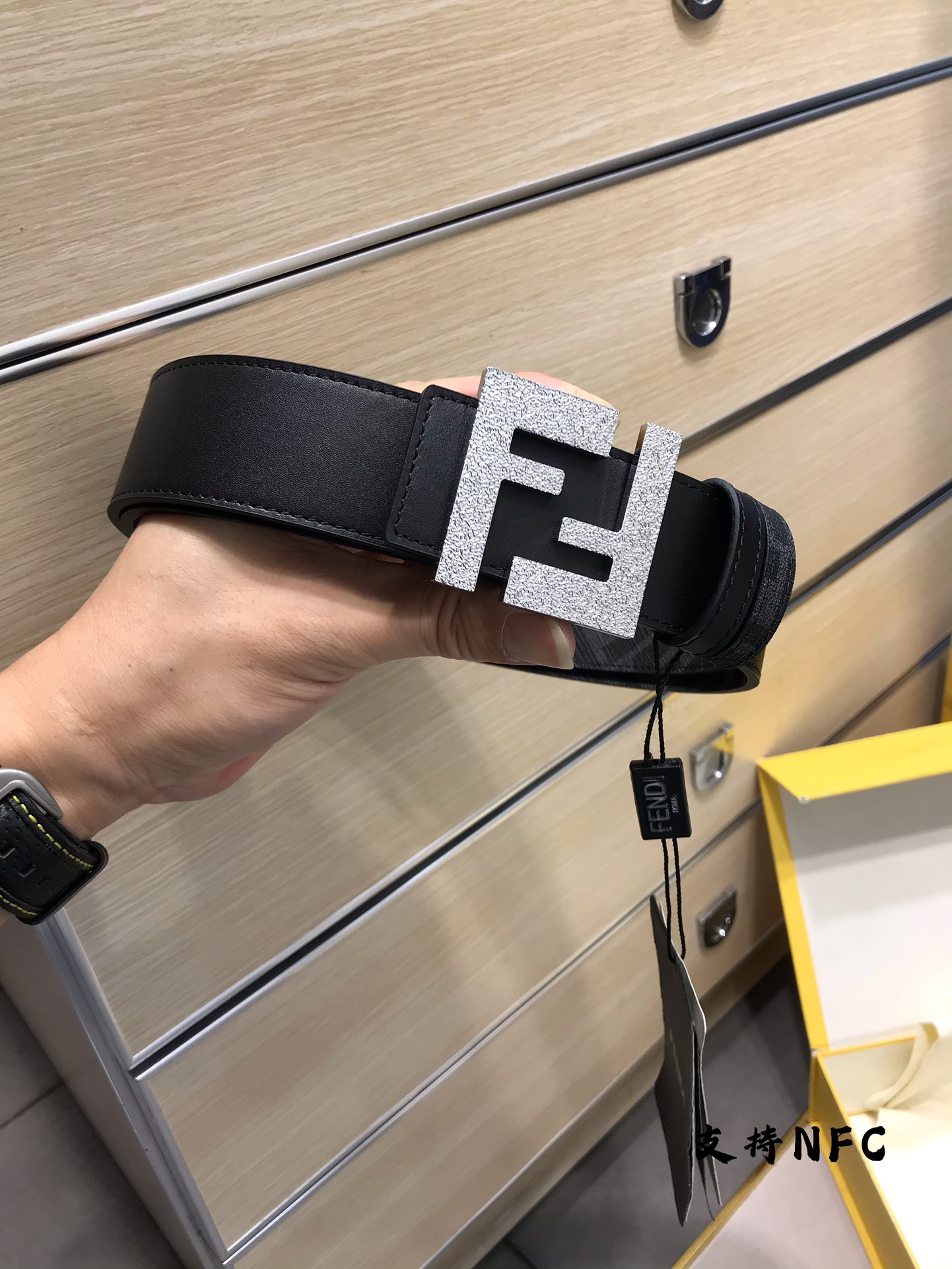 Fendi Leather Belt Cow Leather White M