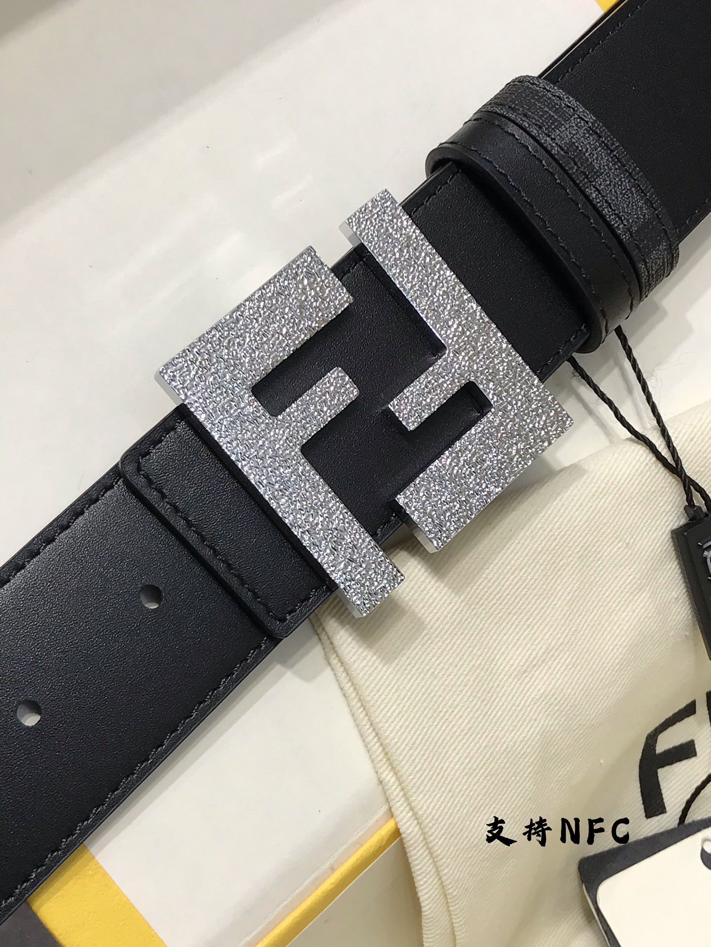 Fendi Leather Belt Cow Leather White M