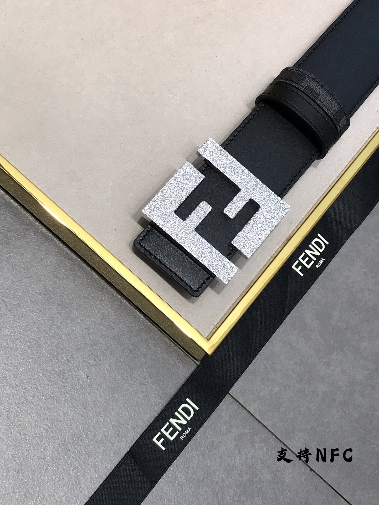 Fendi Leather Belt Cow Leather White M