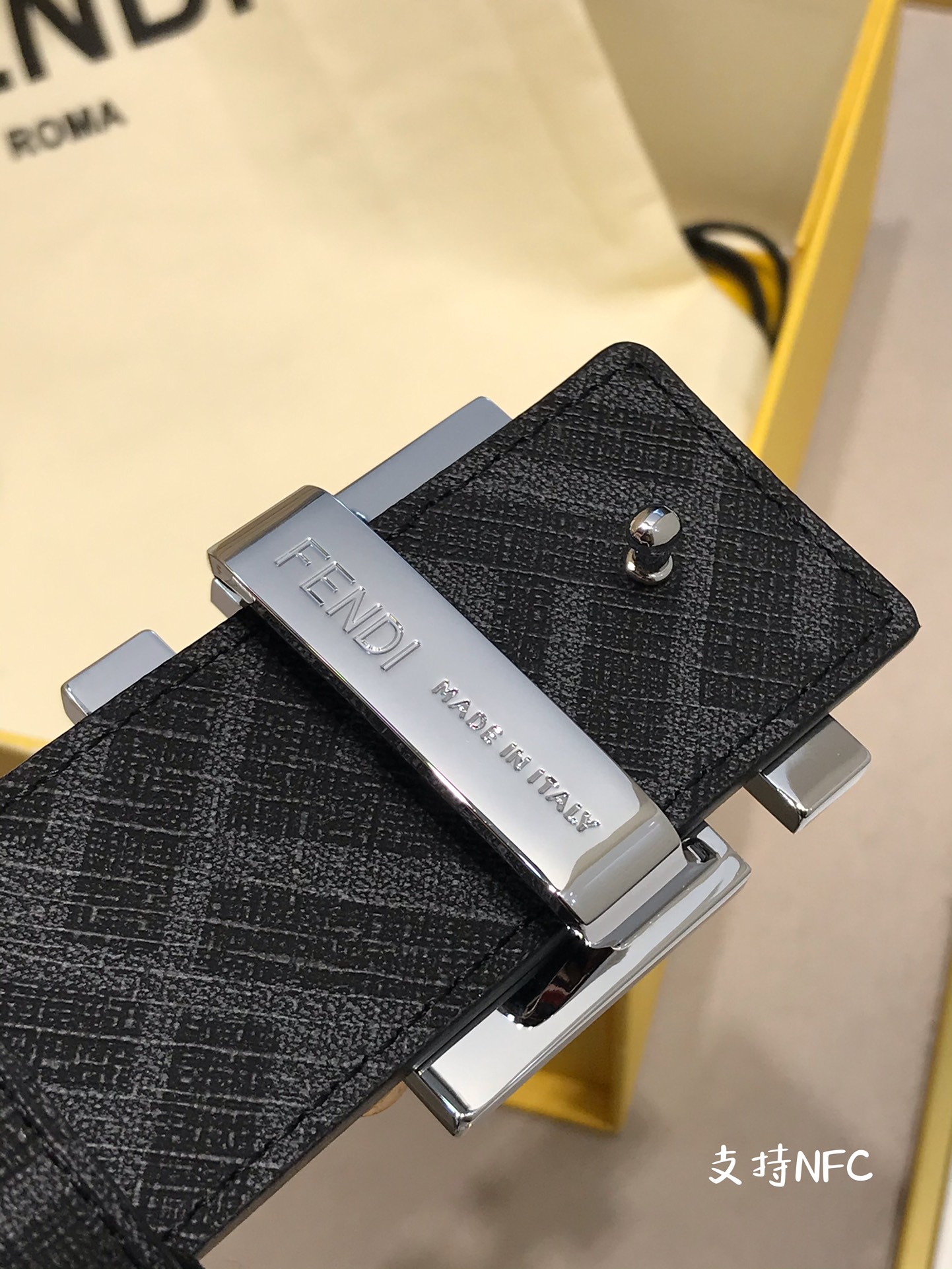 Fendi Leather Belt Cow Leather White M