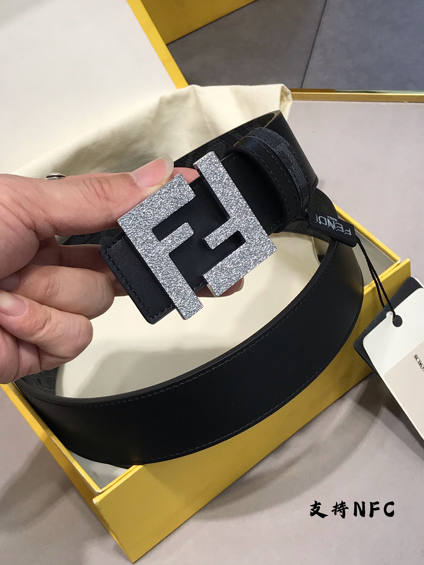 Fendi Leather Belt Cow Leather White M