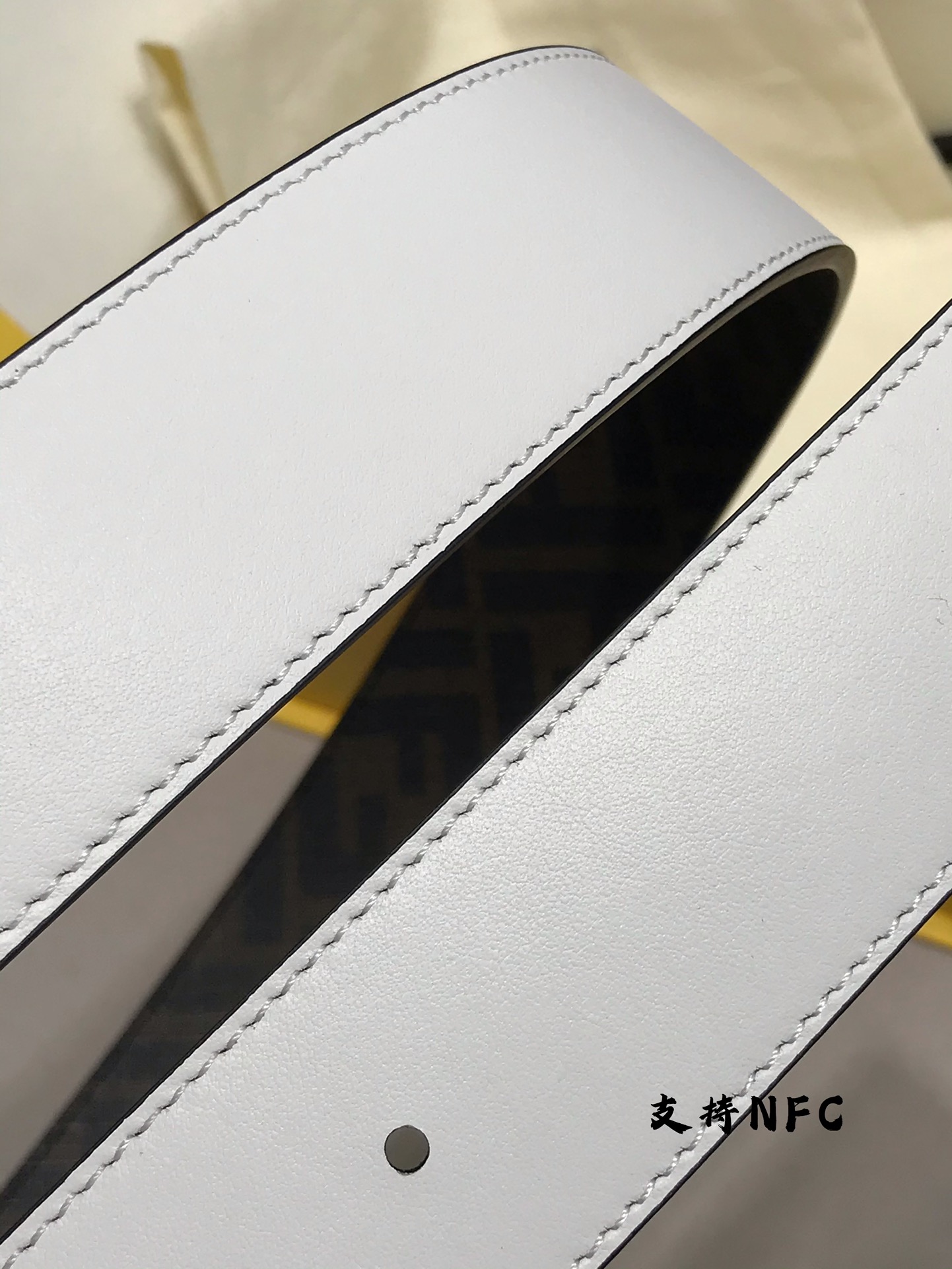 Fendi Leather Belt Cow Leather White M