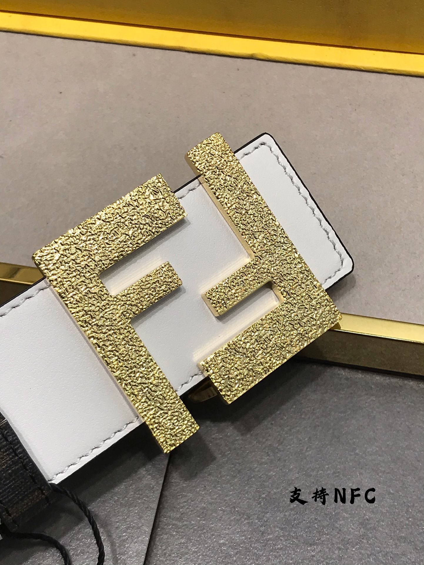 Fendi Leather Belt Cow Leather White M