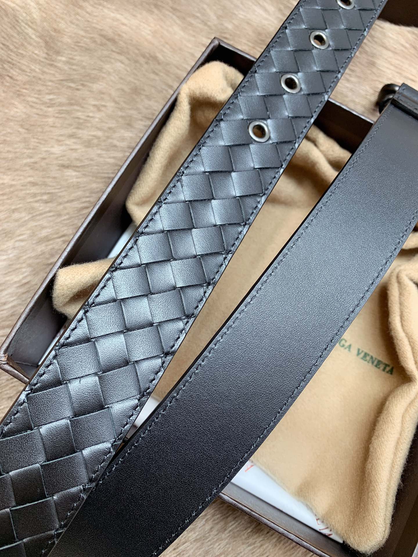 Bottega Veneta Male Leather Belt Top Grain Leather M-l