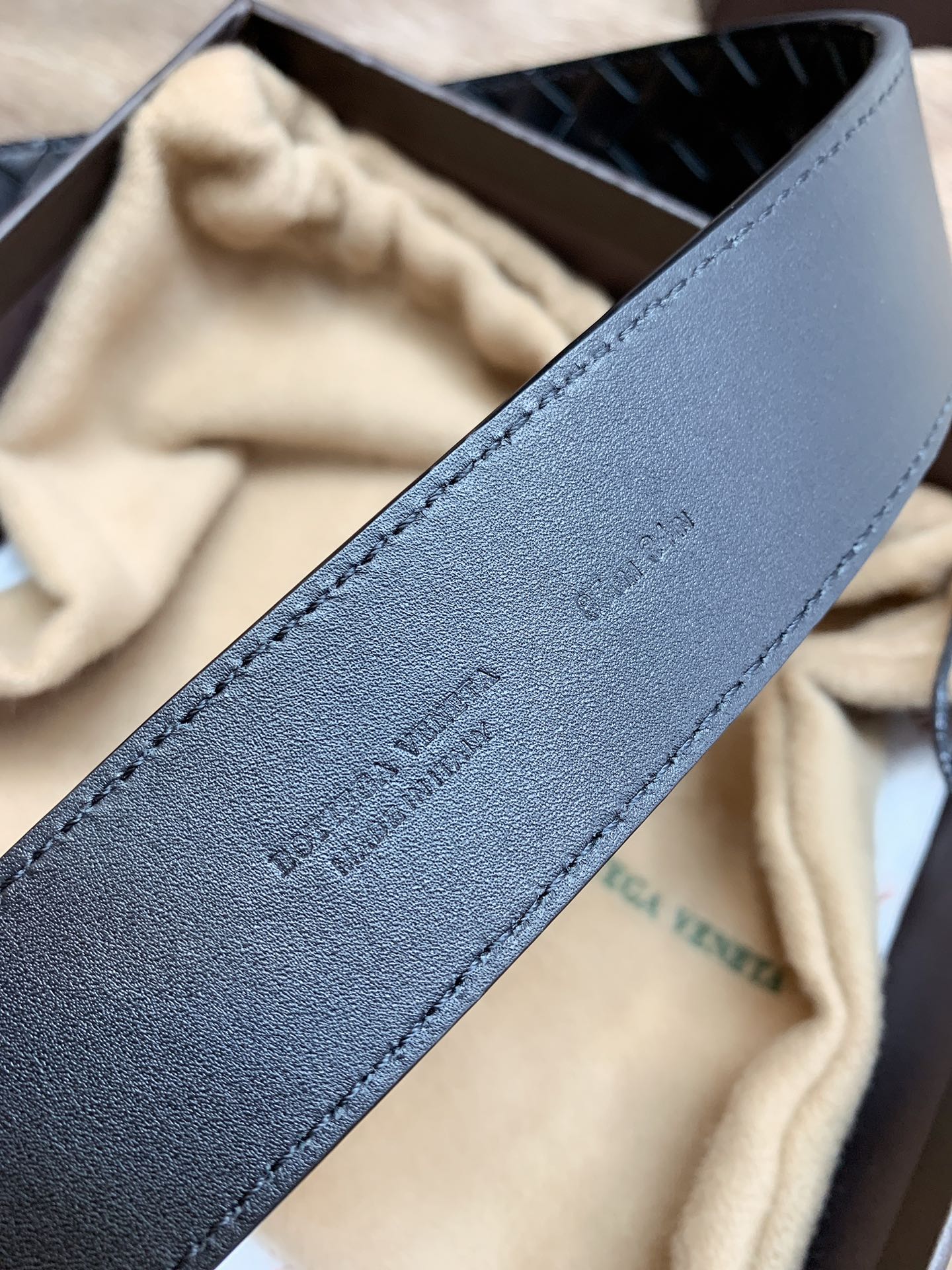 Bottega Veneta Male Leather Belt Top Grain Leather M-l