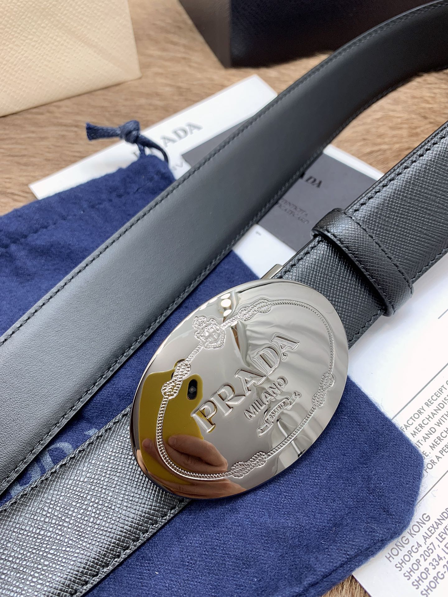 Prada Male Leather Belt Cow Leather S-m