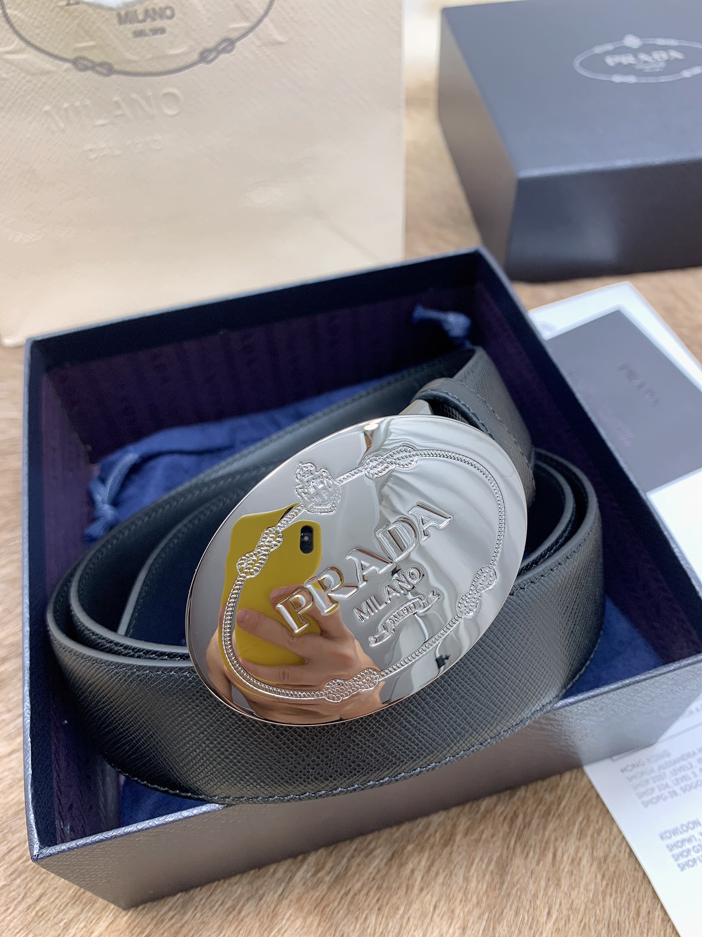 Prada Male Leather Belt Cow Leather S-m