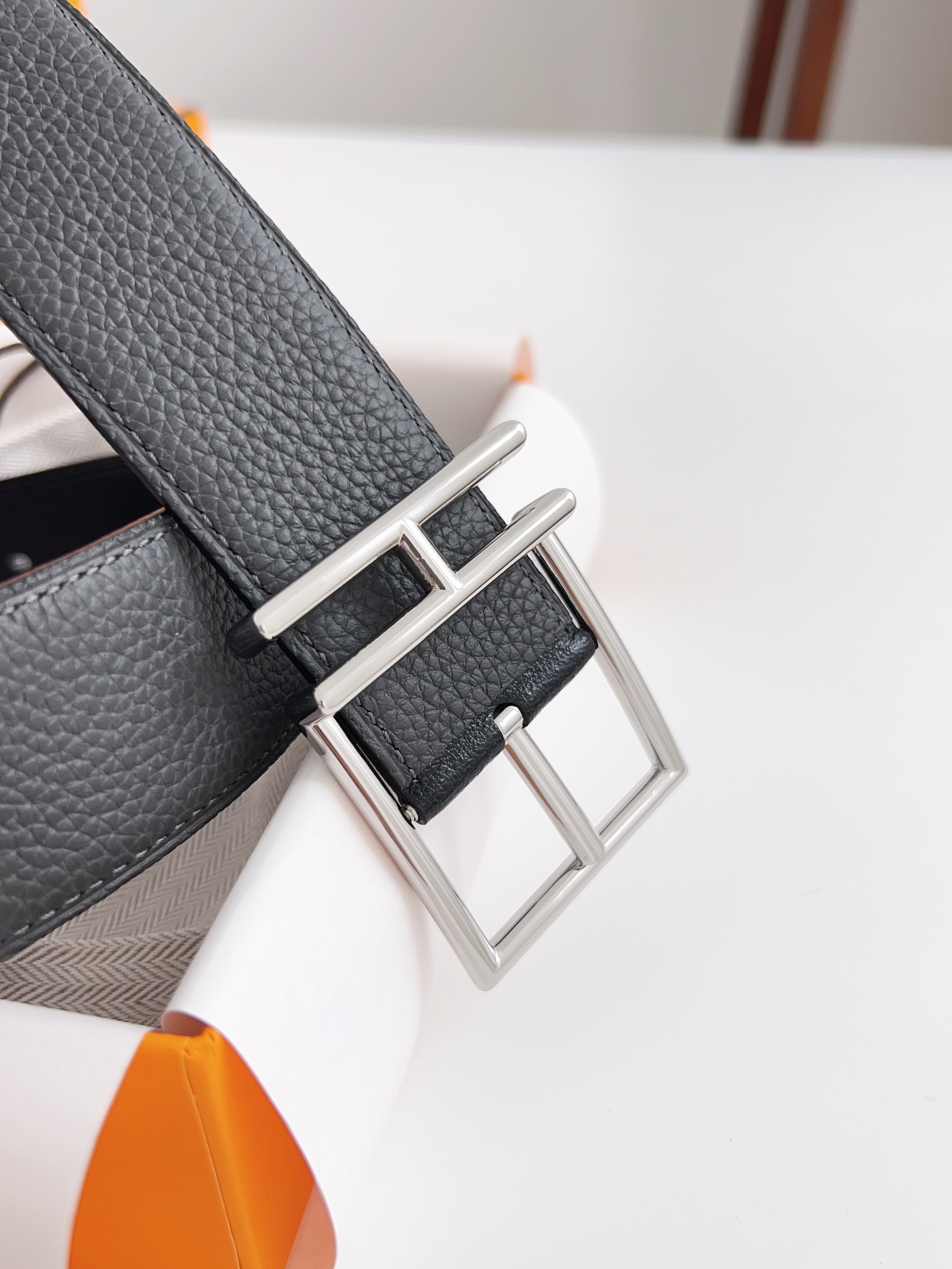 Hermès Male Basic Belt Cow Leather Black 125cm-m