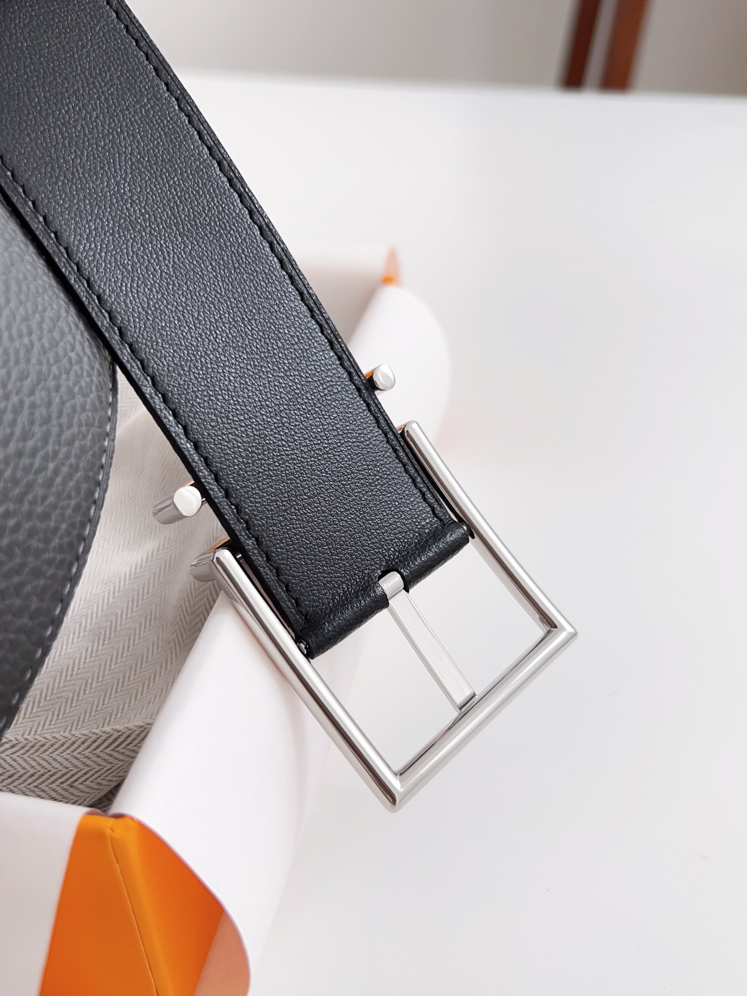 Hermès Male Basic Belt Cow Leather Black 125cm-m