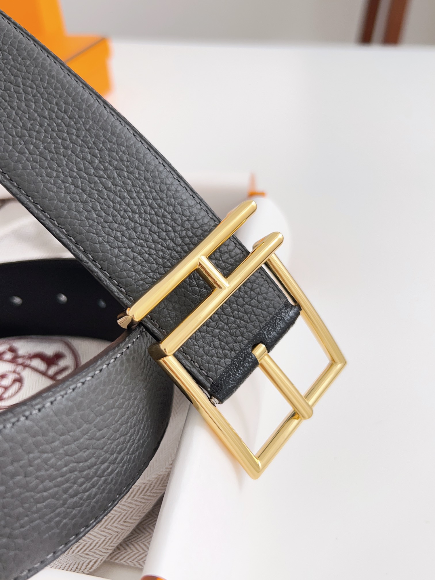 Hermès Male Basic Belt Cow Leather Black 125cm-m