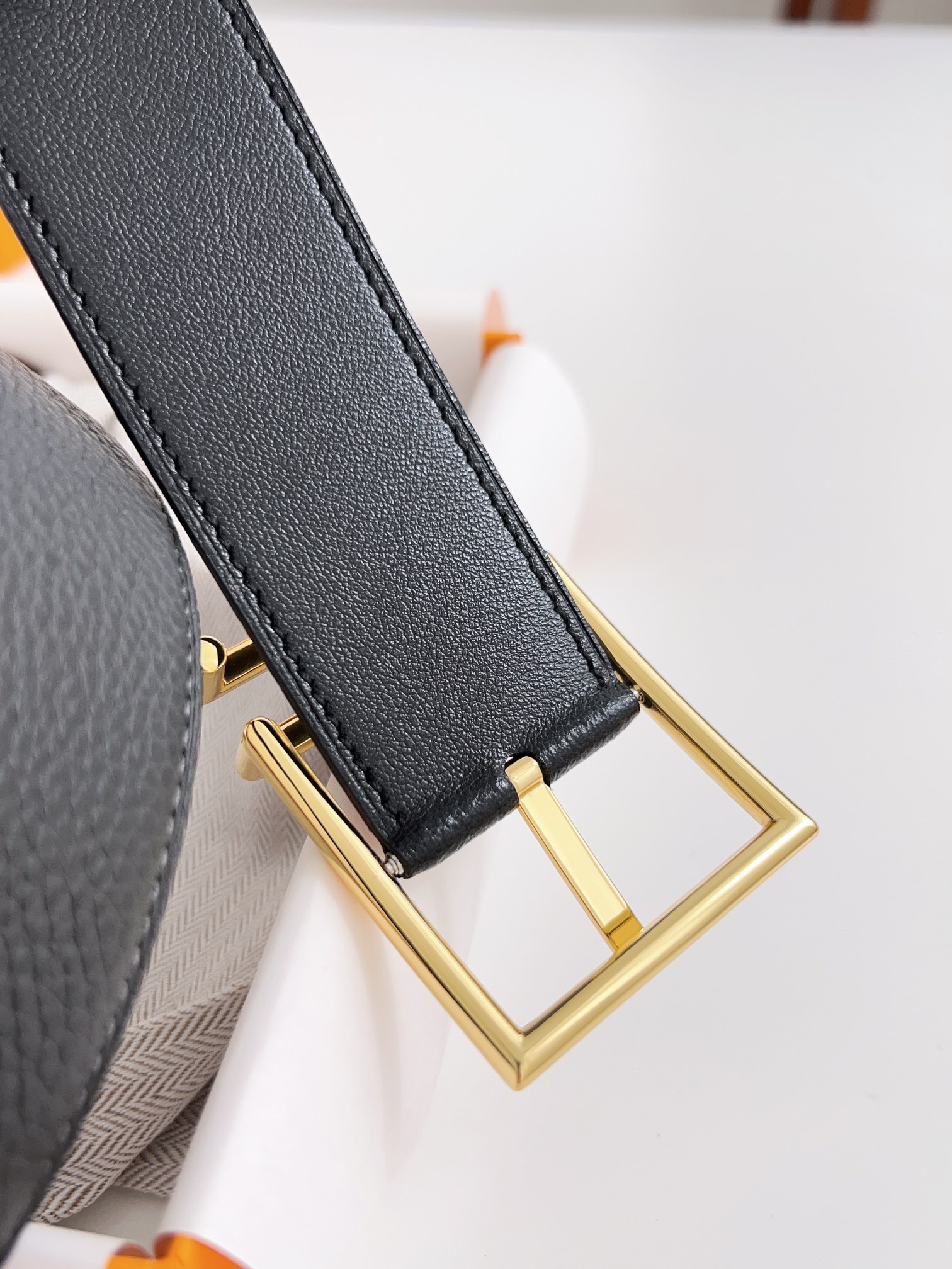 Hermès Male Basic Belt Cow Leather Black 125cm-m