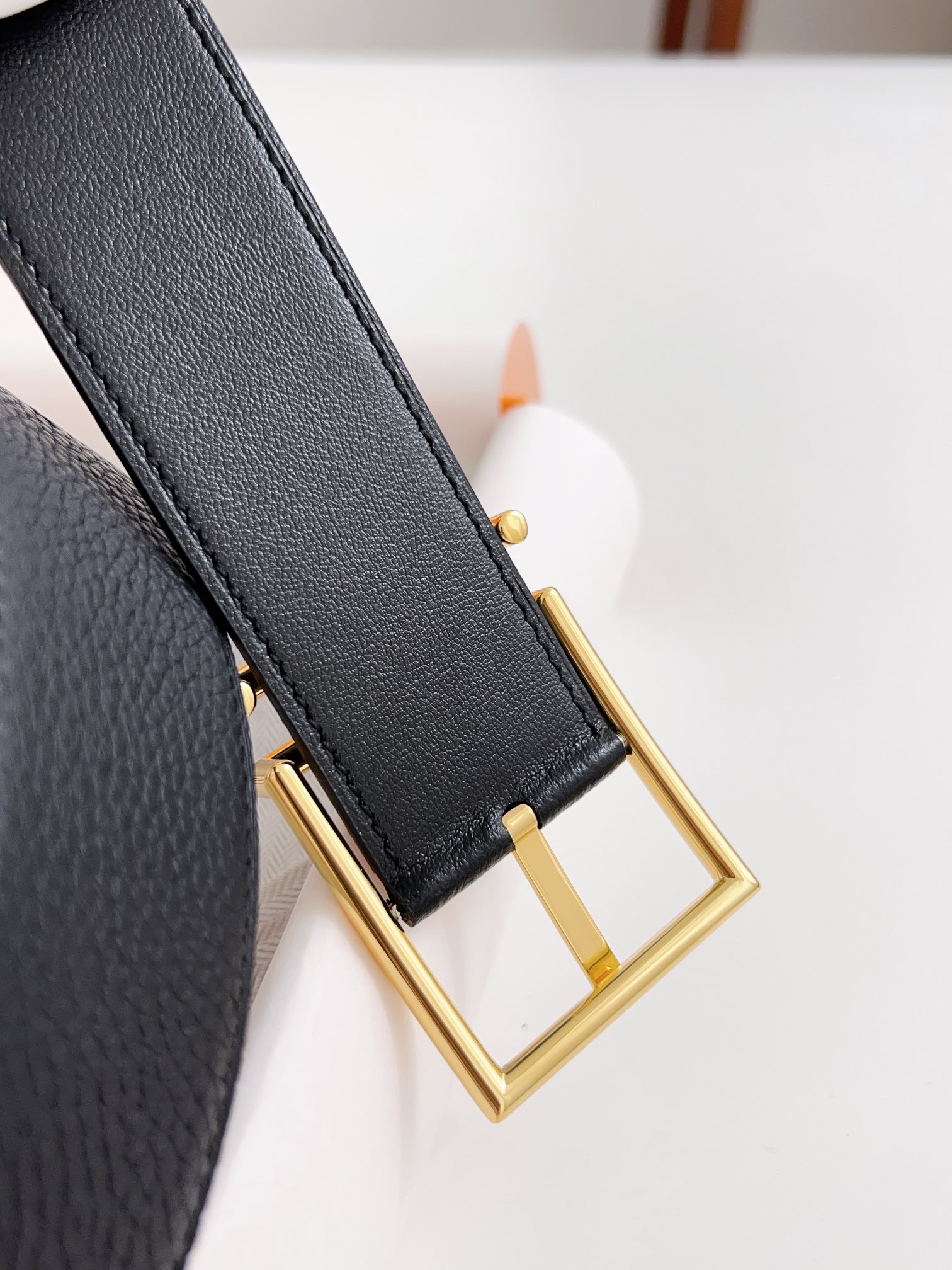 Hermès Male Basic Belt Cow Leather Black 125cm-m