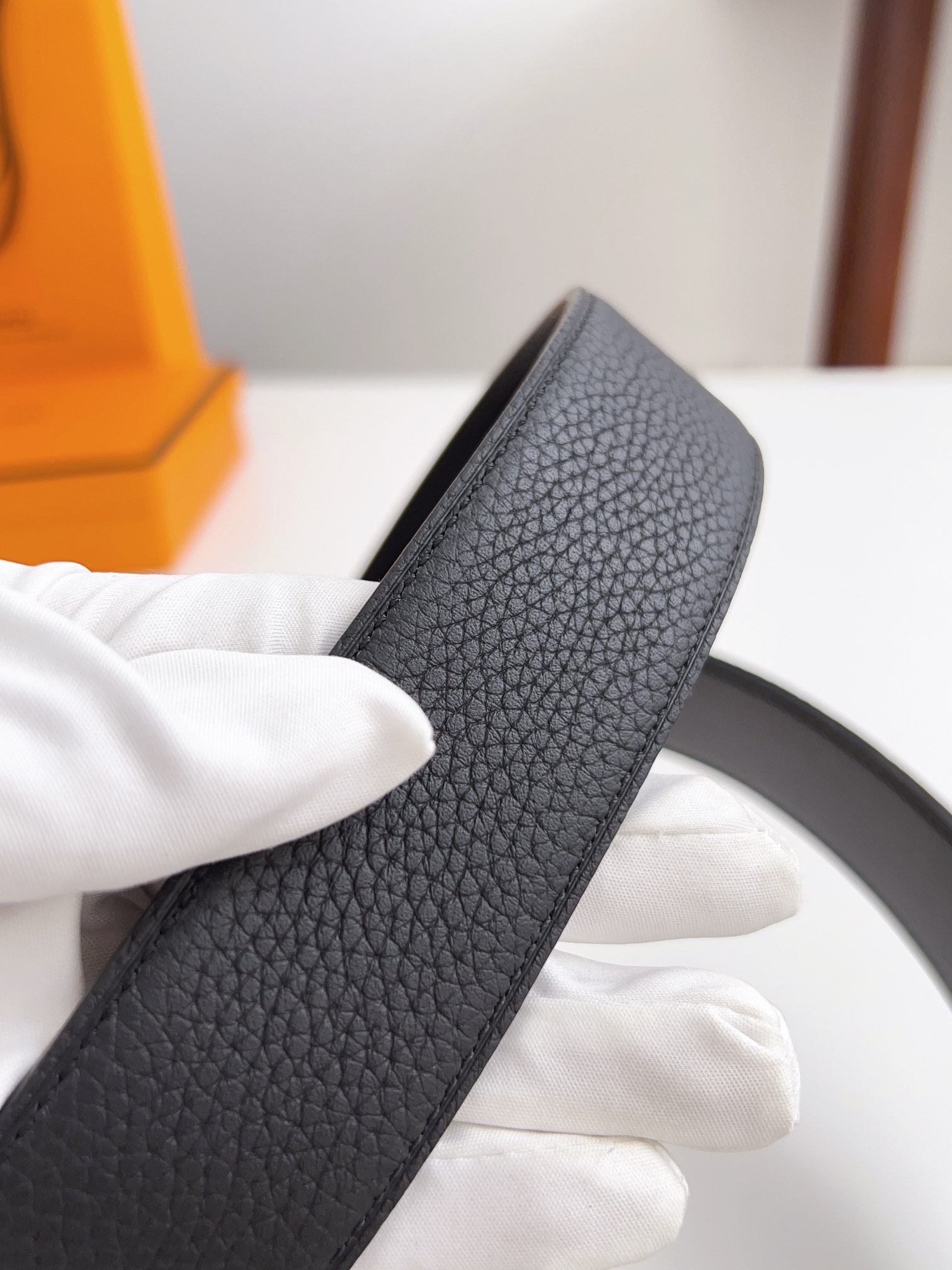 Hermès Male Basic Belt Cow Leather Black 125cm-m