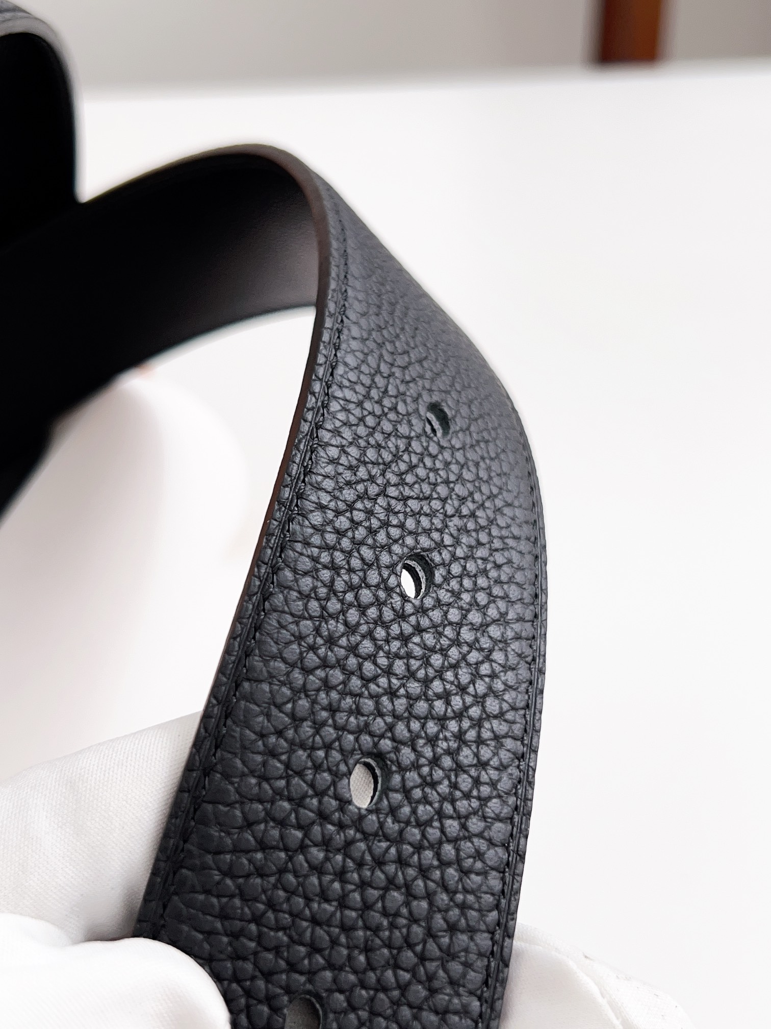 Hermès Male Basic Belt Cow Leather Black 125cm-m