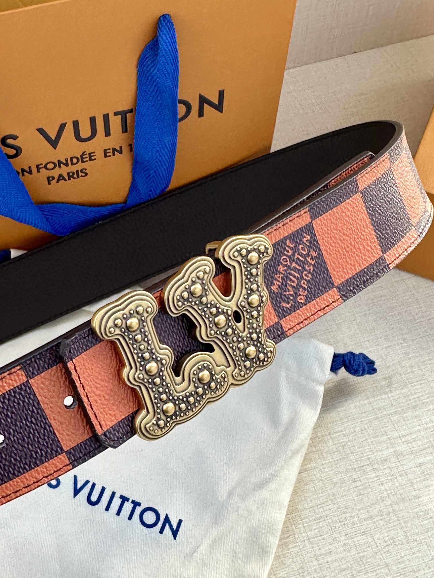 Louis Vuitton Male Basic Belt Cow Leather S-m-l