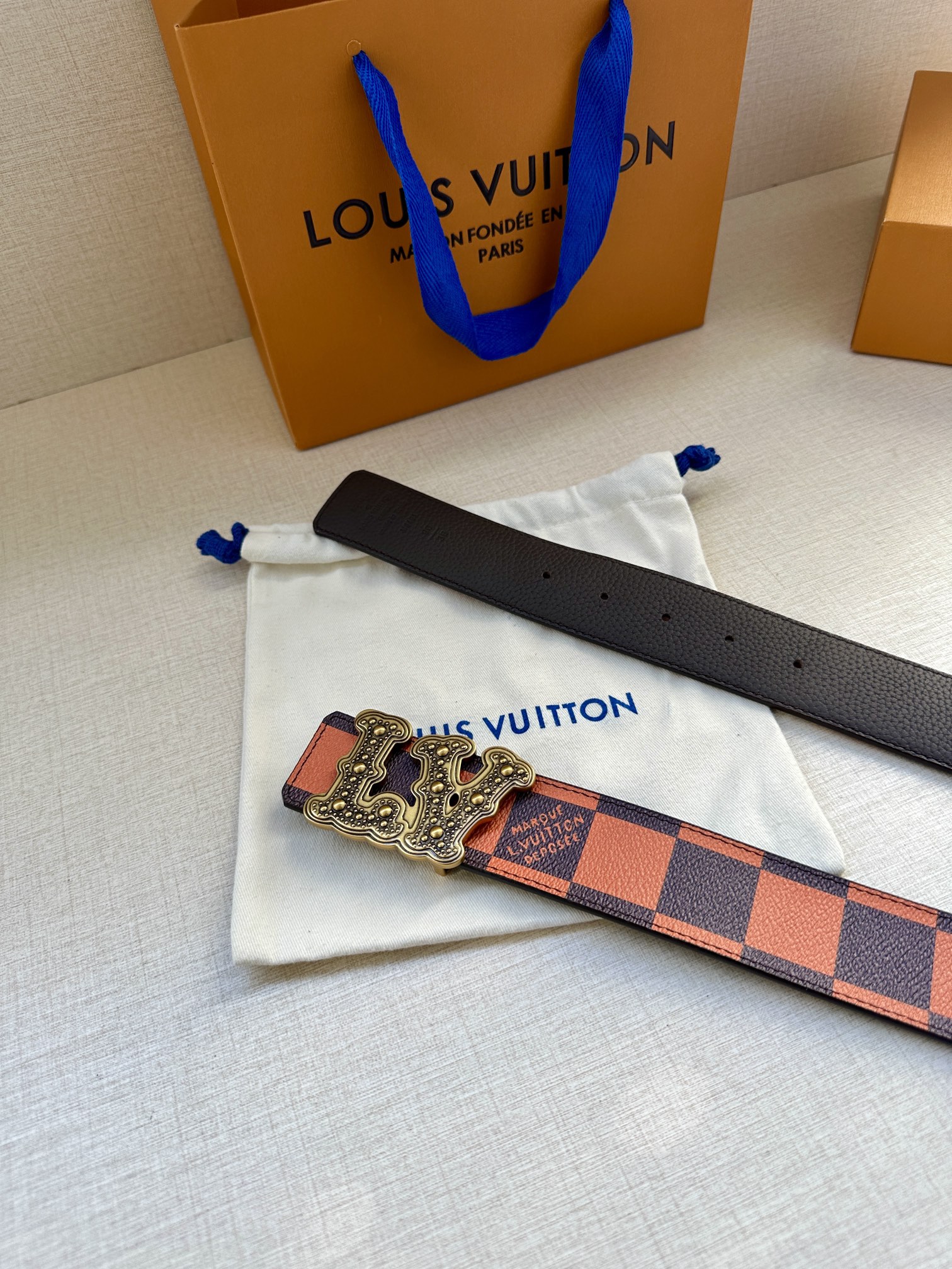 Louis Vuitton Male Basic Belt Cow Leather S-m-l