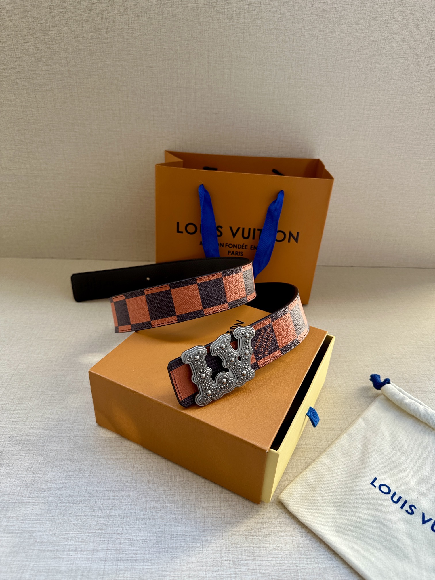 Louis Vuitton Male Basic Belt Cow Leather S-m-l