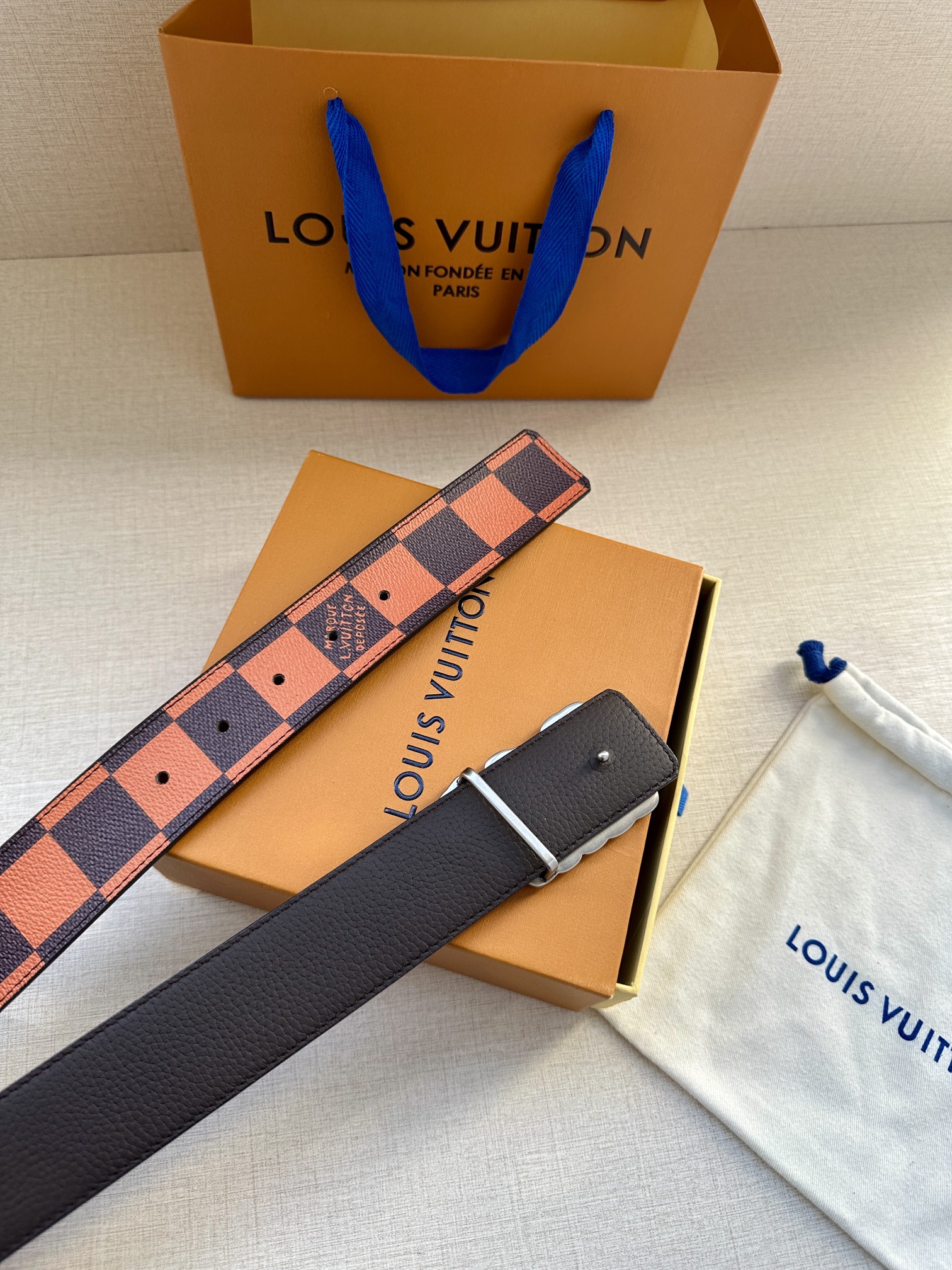 Louis Vuitton Male Basic Belt Cow Leather S-m-l