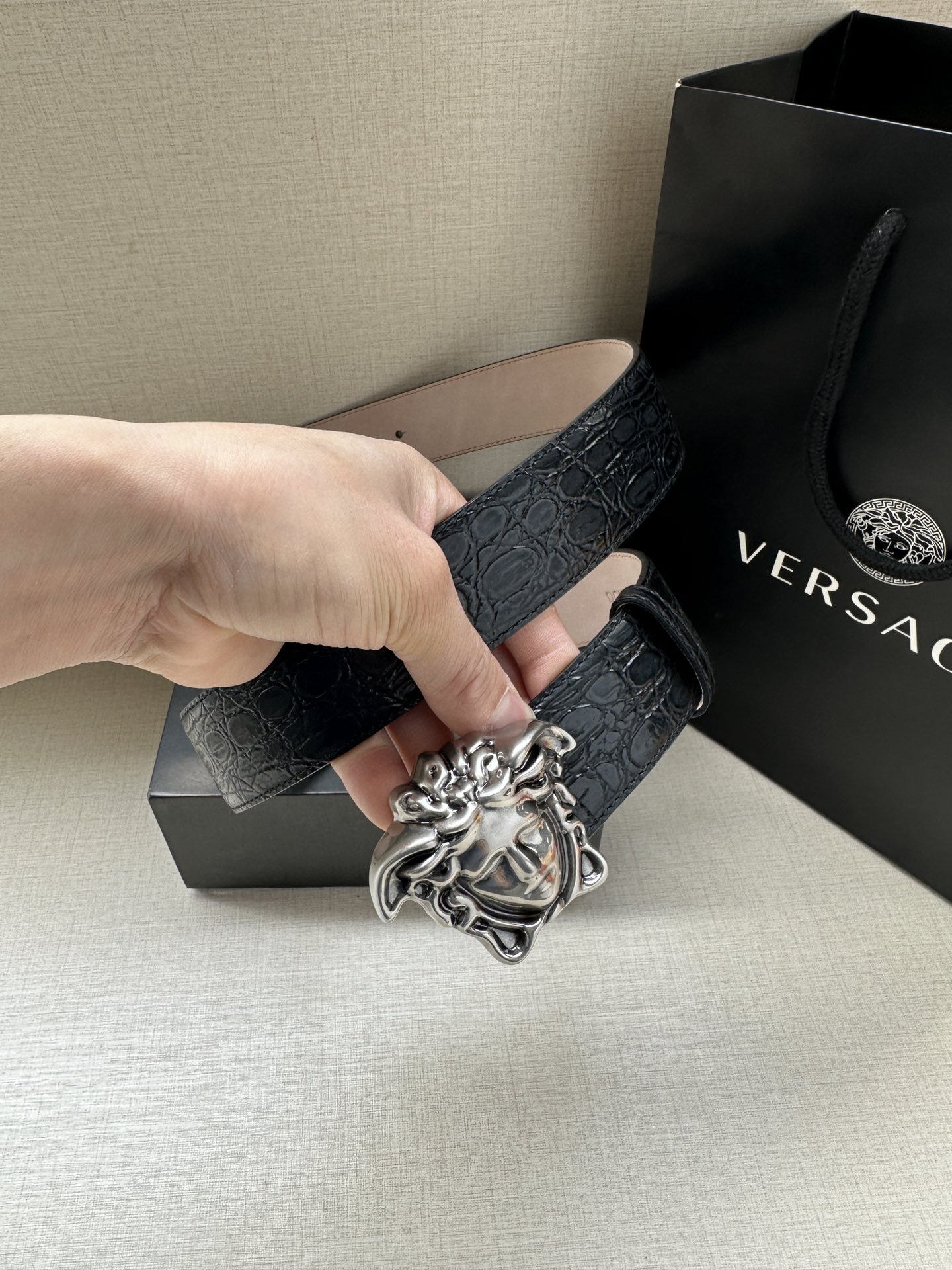 Versace Male Basic Belt Cow Leather S-m-l