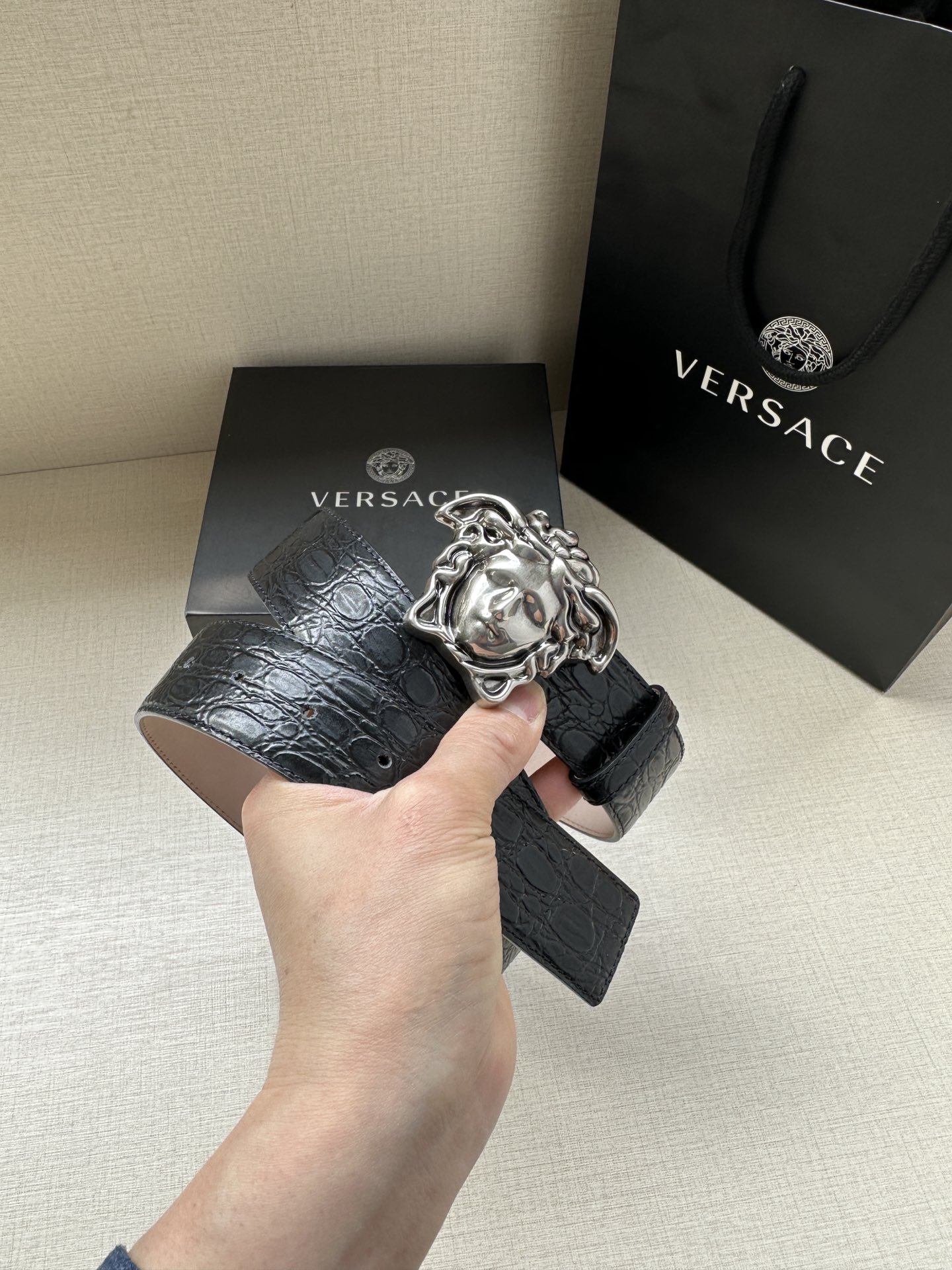 Versace Male Basic Belt Cow Leather S-m-l