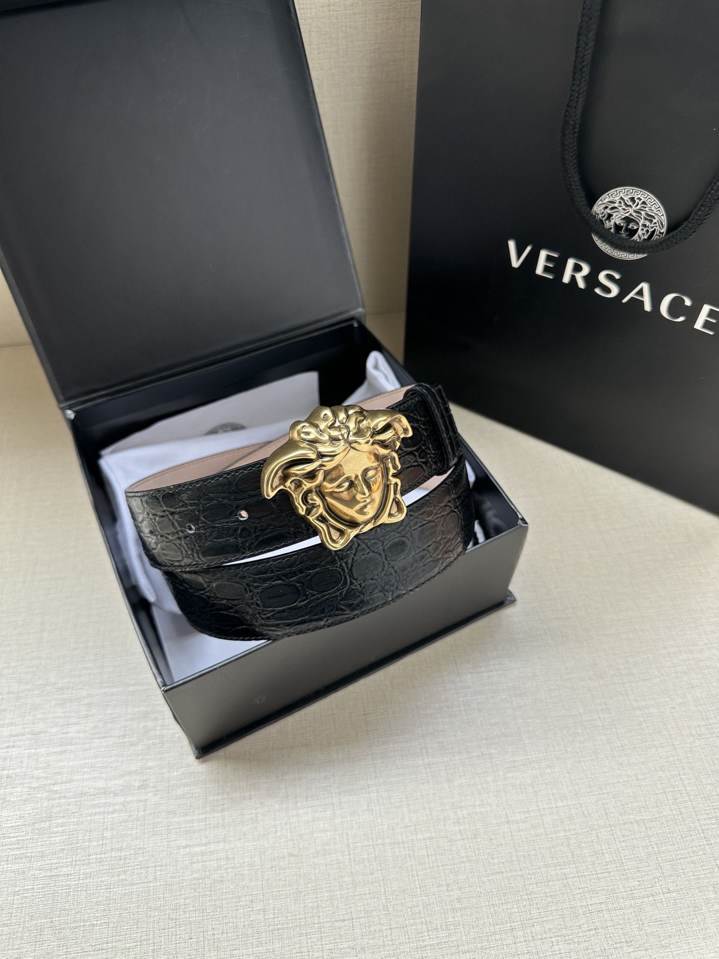 Versace Male Basic Belt Cow Leather S-m-l