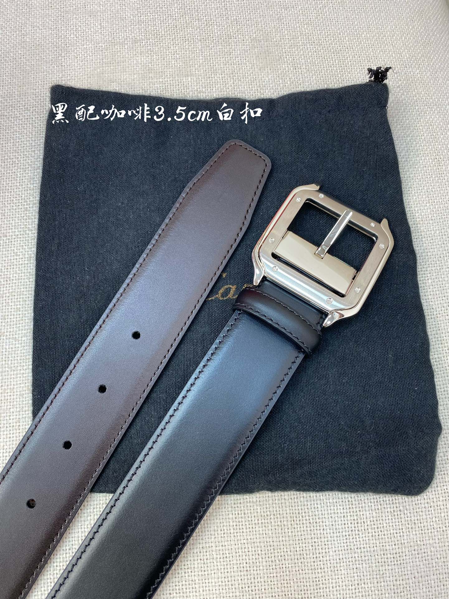 Cartier Leather Belt Cow Leather Black
