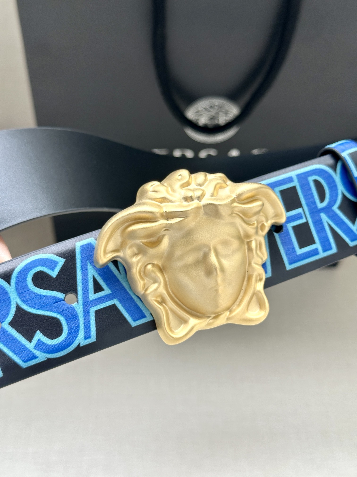 Versace Basic Belt Cow Leather Black S-m