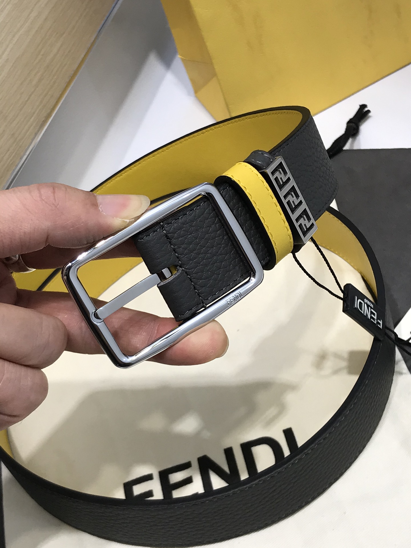 Fendi Leather Belt Cow Leather 35mm